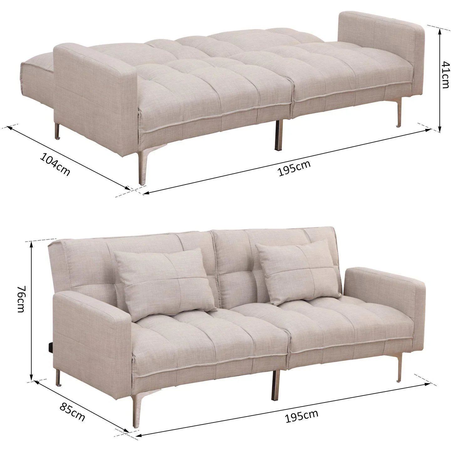 Schlafcouch mit Kissen - 0