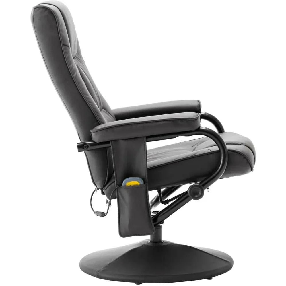 Massagesessel mit Fußhocker Kunstleder grau - 2