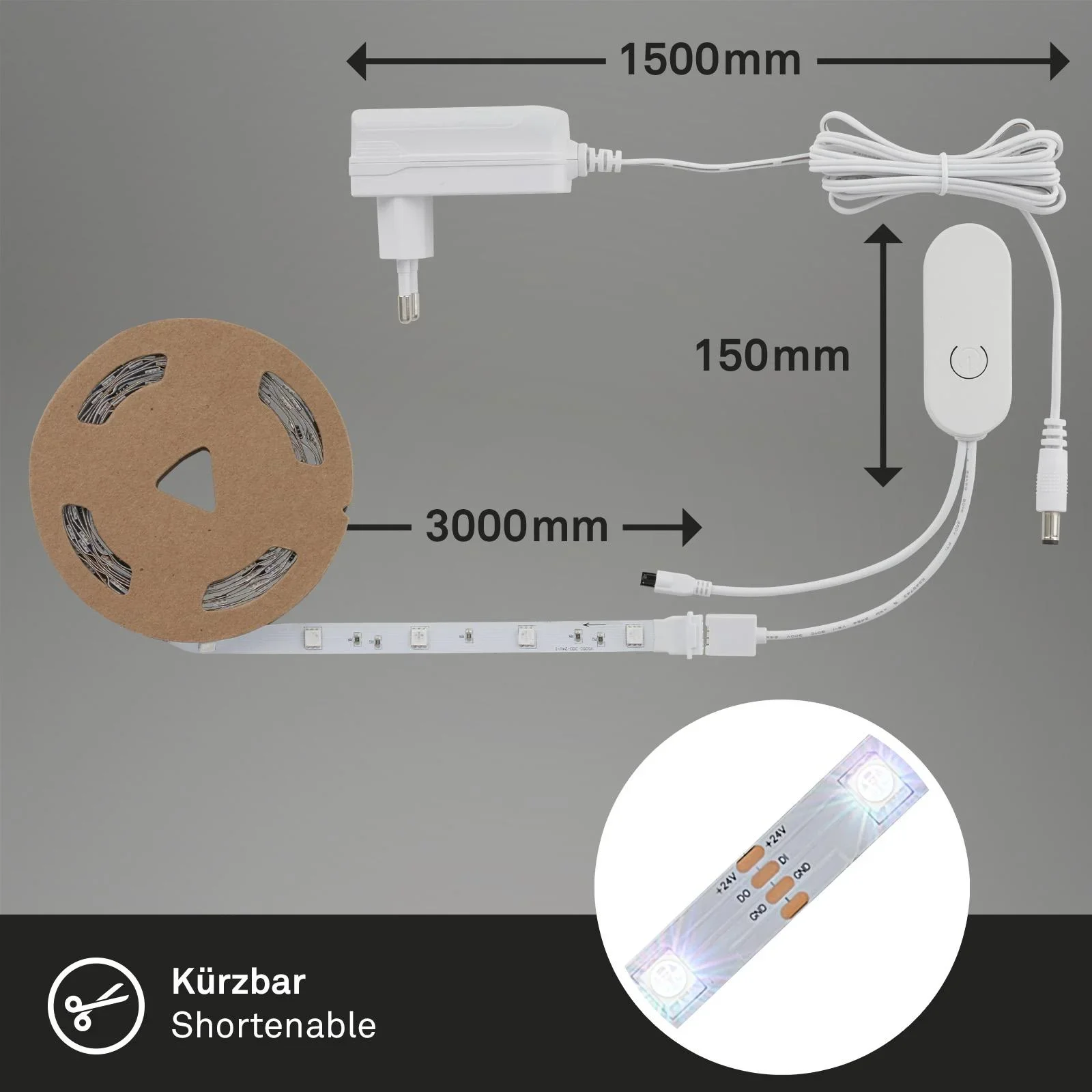 MAGIC RGB-LED Flexband, 3m, Musiksensor, 90 RGB-LEDs, 12W, Fernbedienung - 4
