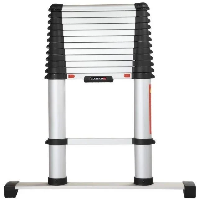 Teleskopleiter mit Stabilisator - 4,6m Arbeitshöhe - max 150 kg MET Tragetasche - 1