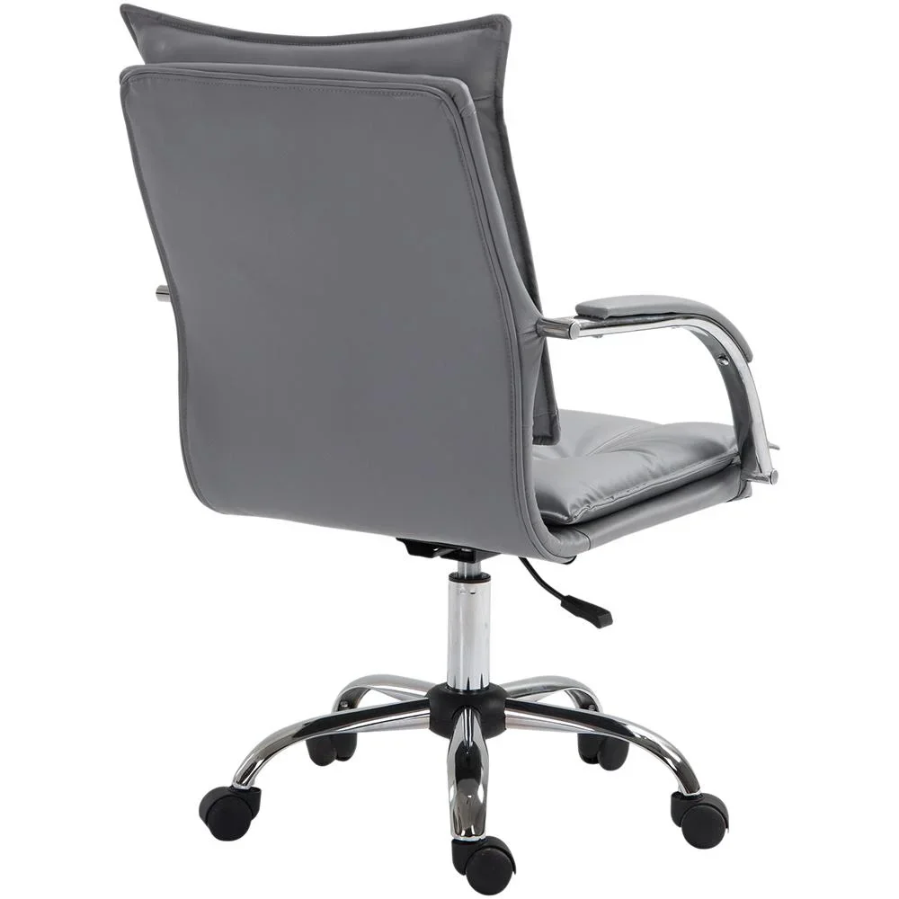 Bürostuhl Drehstuhl höhenverstellbar rollbar ergonomisch PU grau 64 x 57 x (91 101) cm - 4