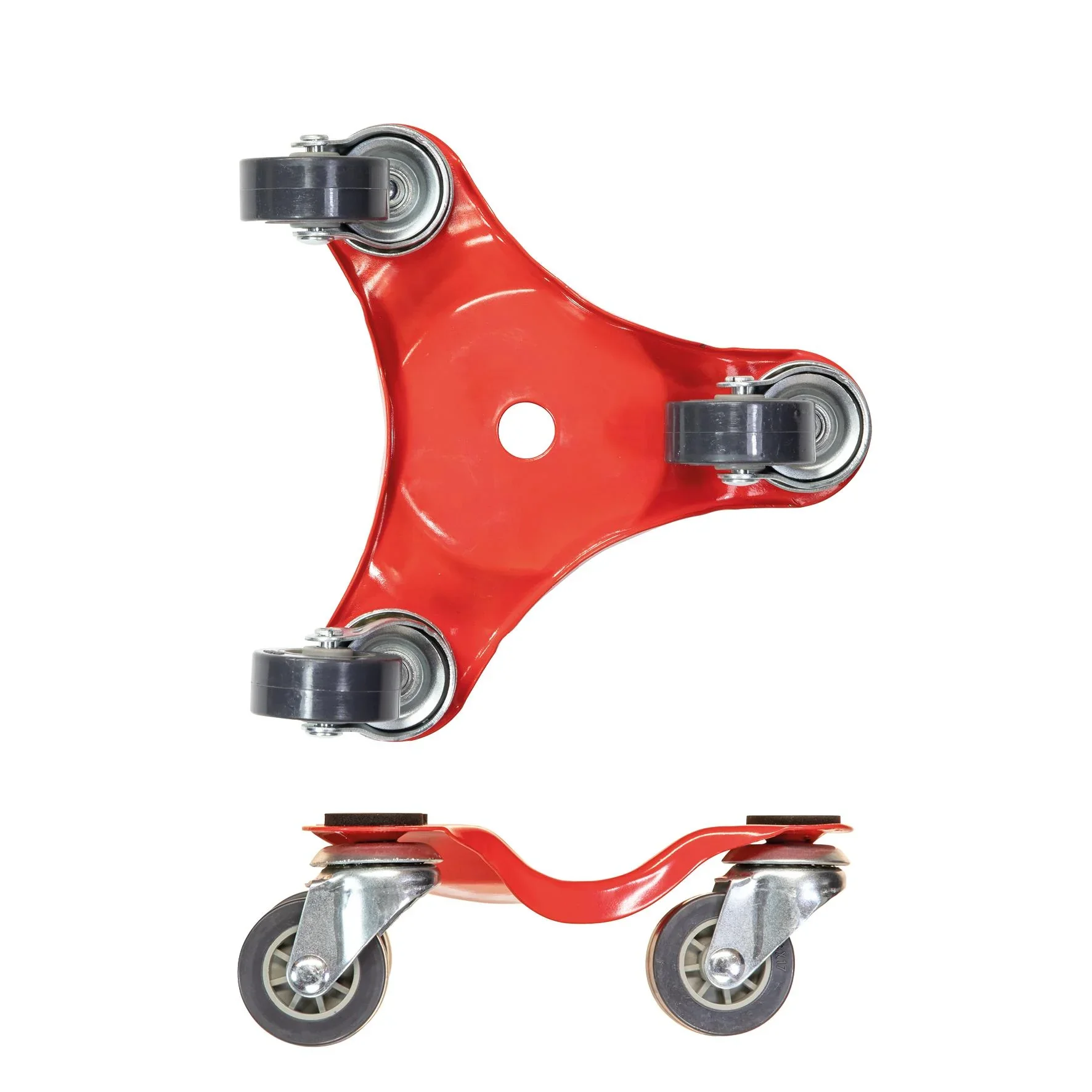 Transporthilfe MM 1193, 16 x 16 x 6 mm, softe Rollen Ø 35 mm, Stahl beschichtet, rot, Tragkraft 60 kg - 4