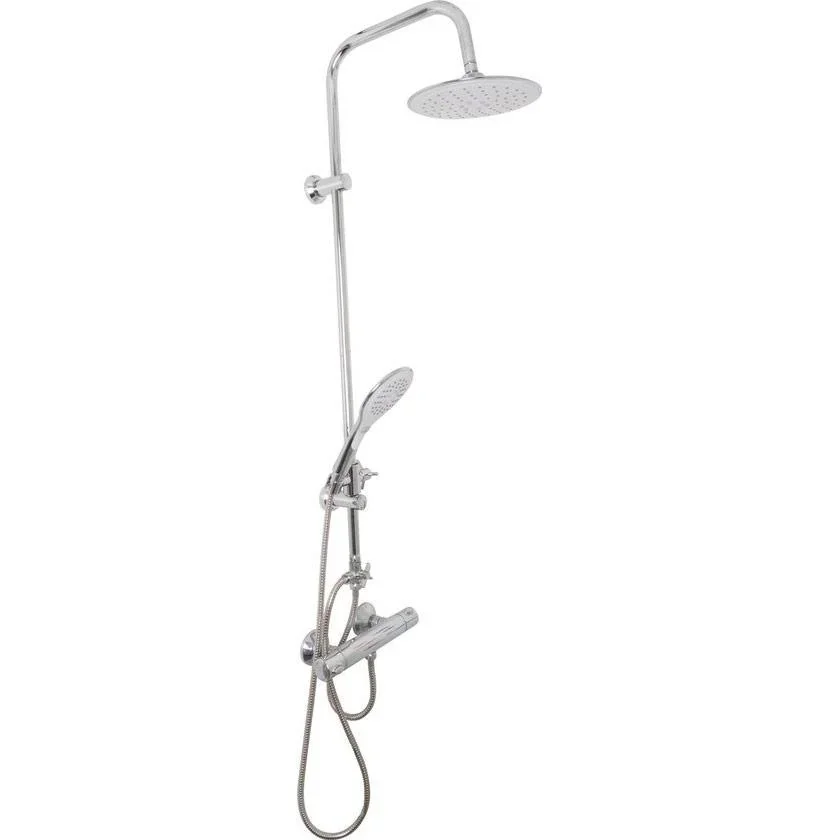 XL Dusch-Set mit Regenbrause und Handbrause - rund - 3 Funktionen - 1