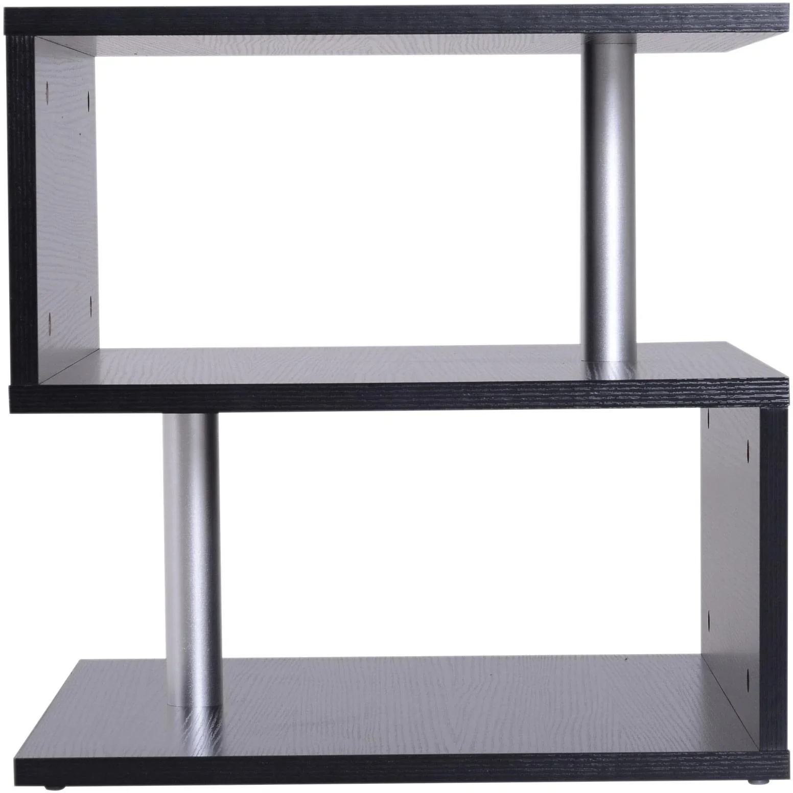 Beistelltisch Couchtisch Sofatisch 3 x Fach Spanplatte + Alulegierung Schwarz 48 x 48 x 48 cm - 1
