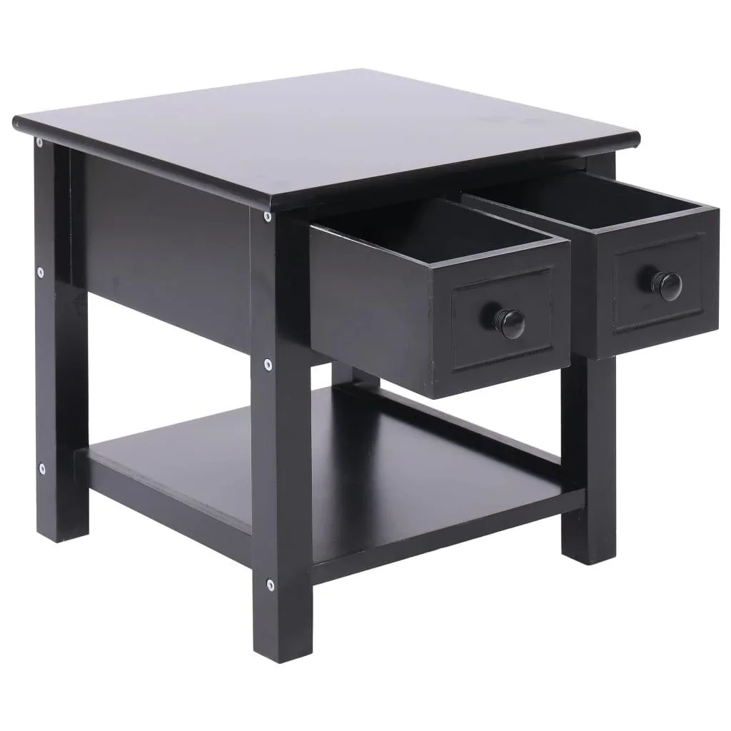 Beistelltisch 40x40x40 cm Paulownia-Holz schwarz - 1