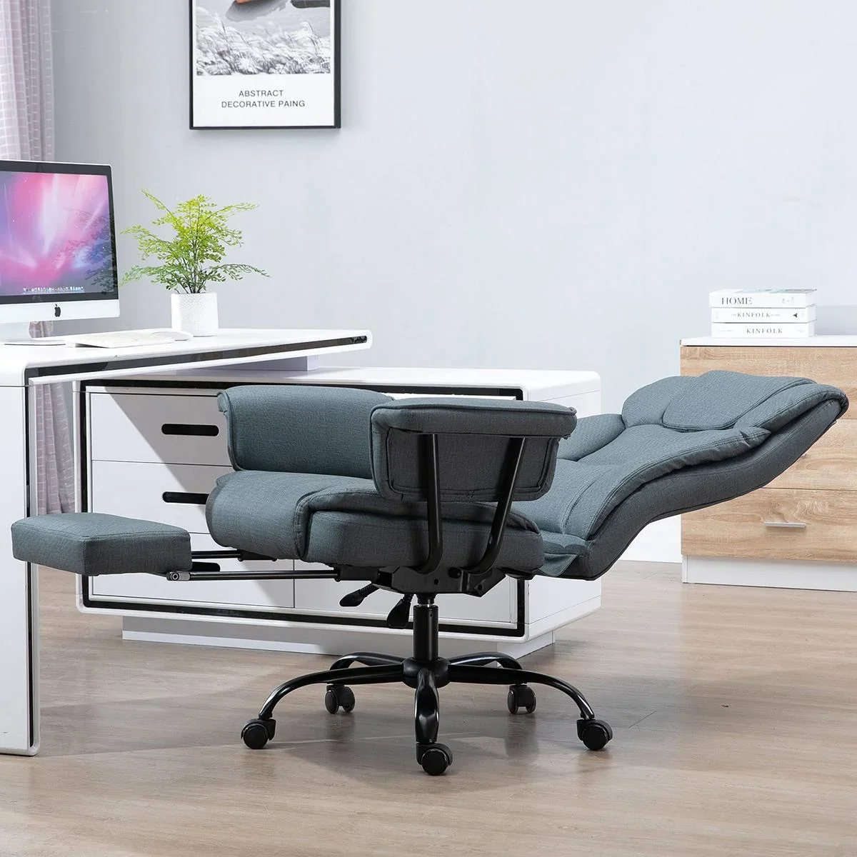 Bürostuhl mit Fußstütze grau - 5