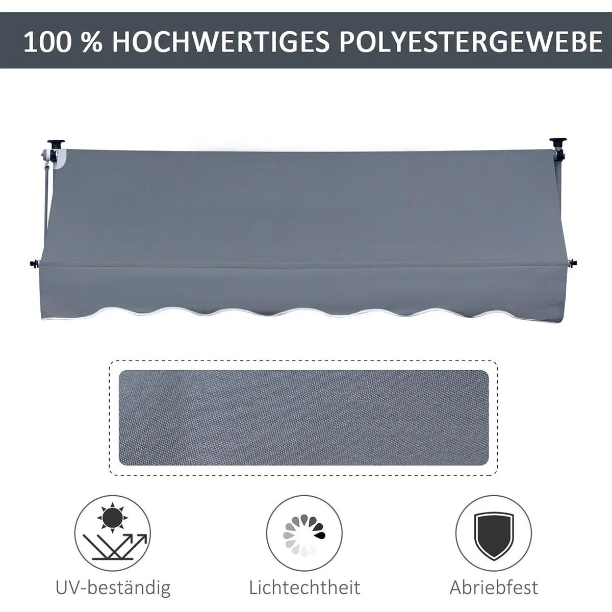 Markise mit Handkurbel cremeweiß - 5
