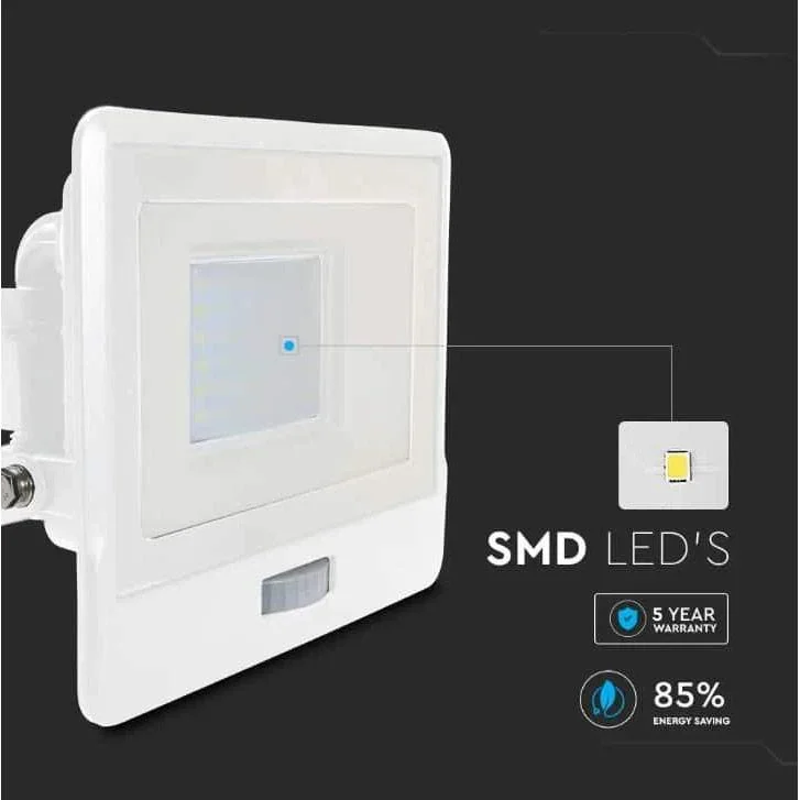 VT-138S LED-Flutlicht mit Sensor - 30 W - 2340 Lm - 3000K - Weiß - 1
