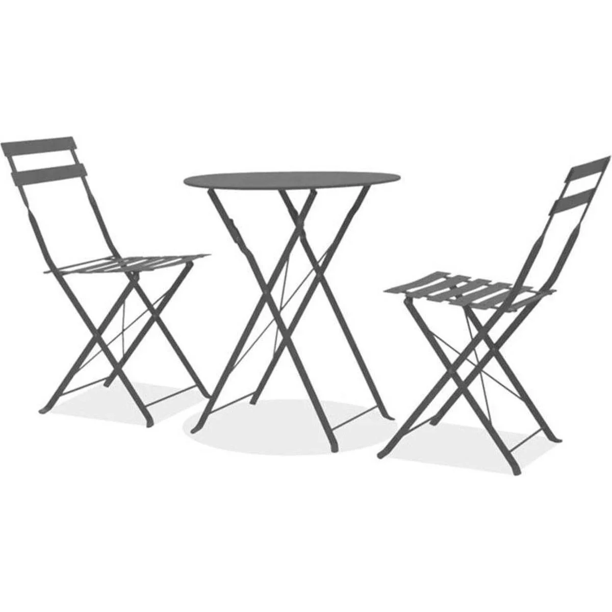 Pro Garden 3-teiliges Bistro-Set - Anthrazit - Stahl - 0