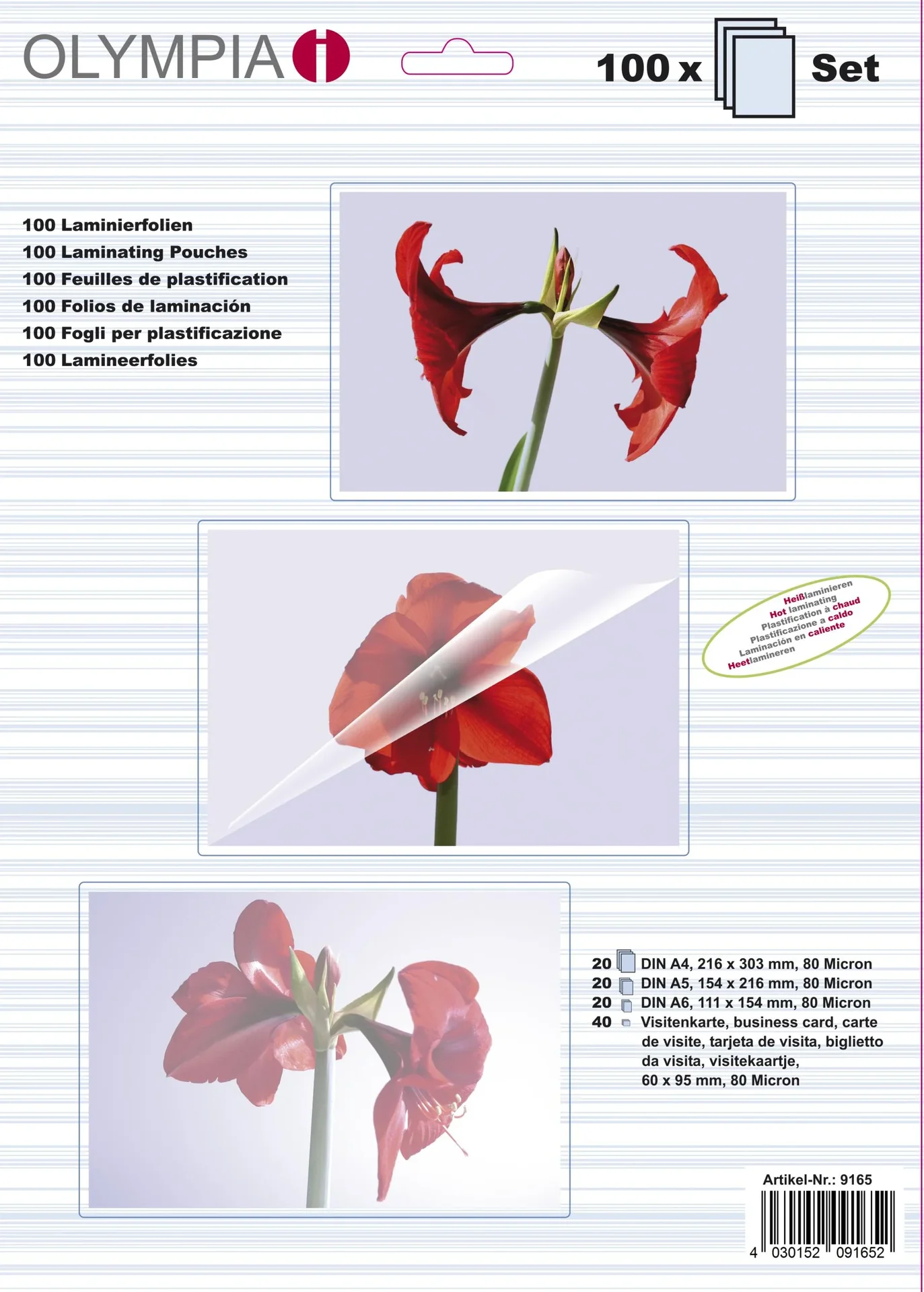 Laminierfolien Set , 100er - 0