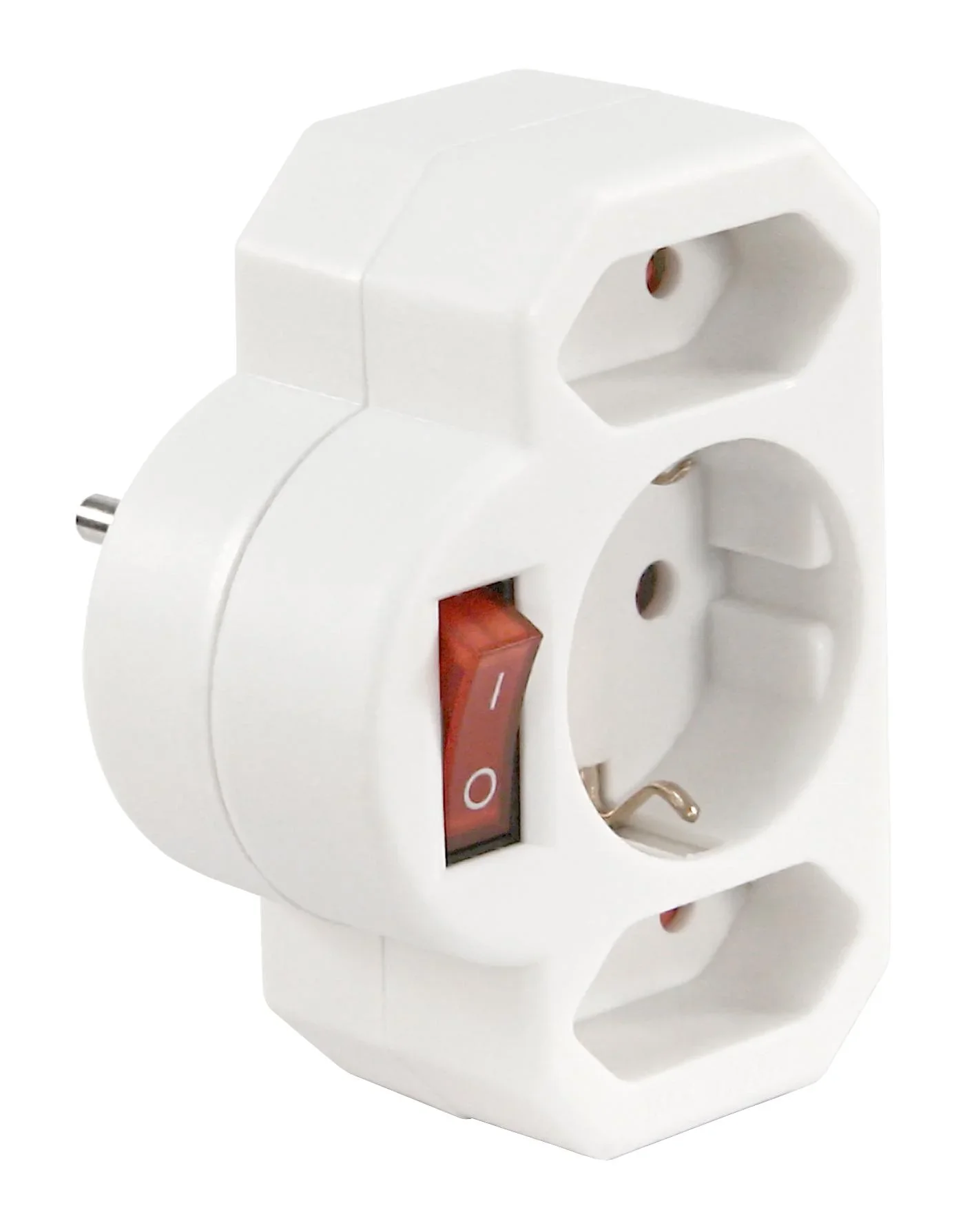 Steckdosenadapter 1x Schutzkontakt, 2x Euro - 1