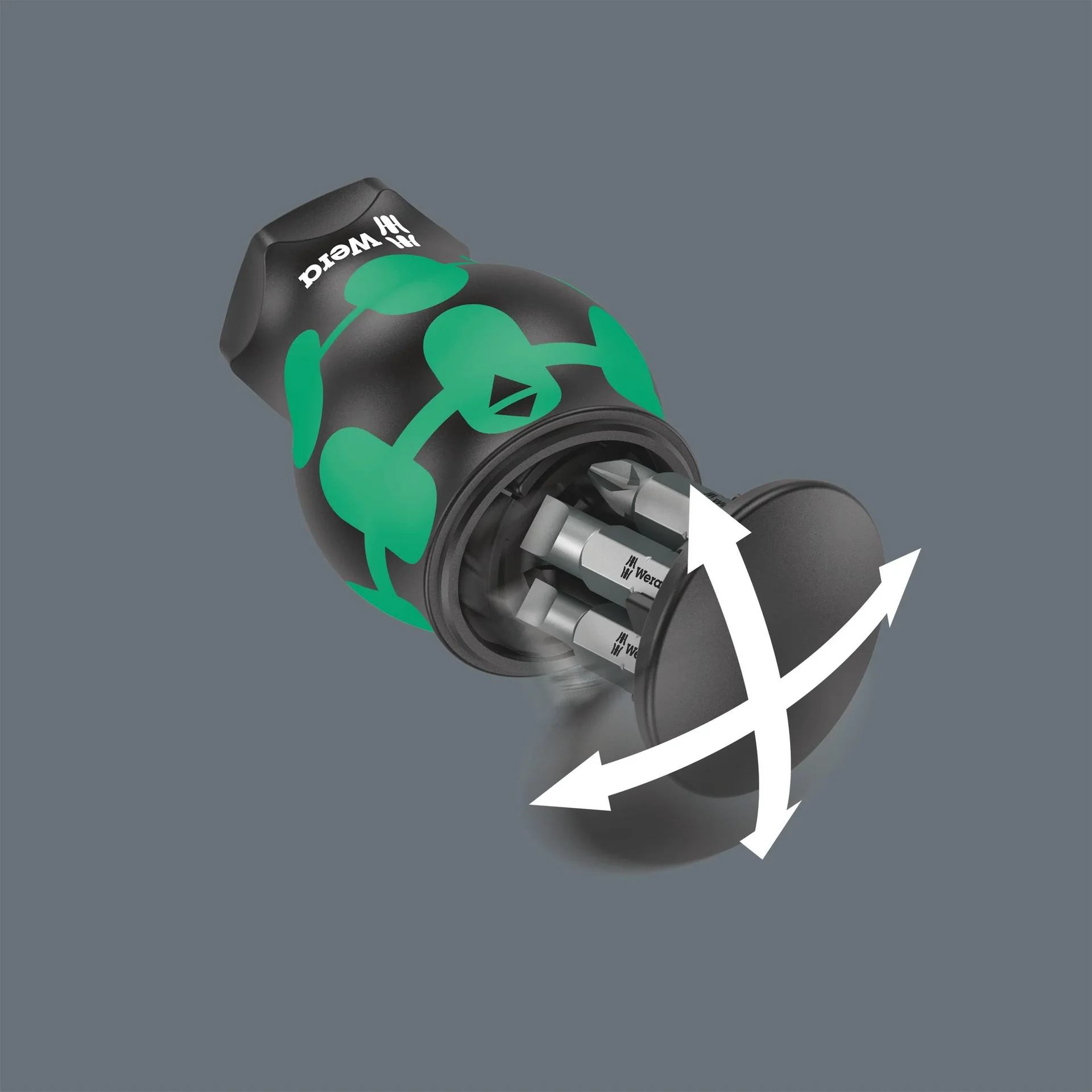 Schraubendreher mit Bithalter Kraftform Kompakt Stubby mit Bit Magazin, 6-teilig - 2