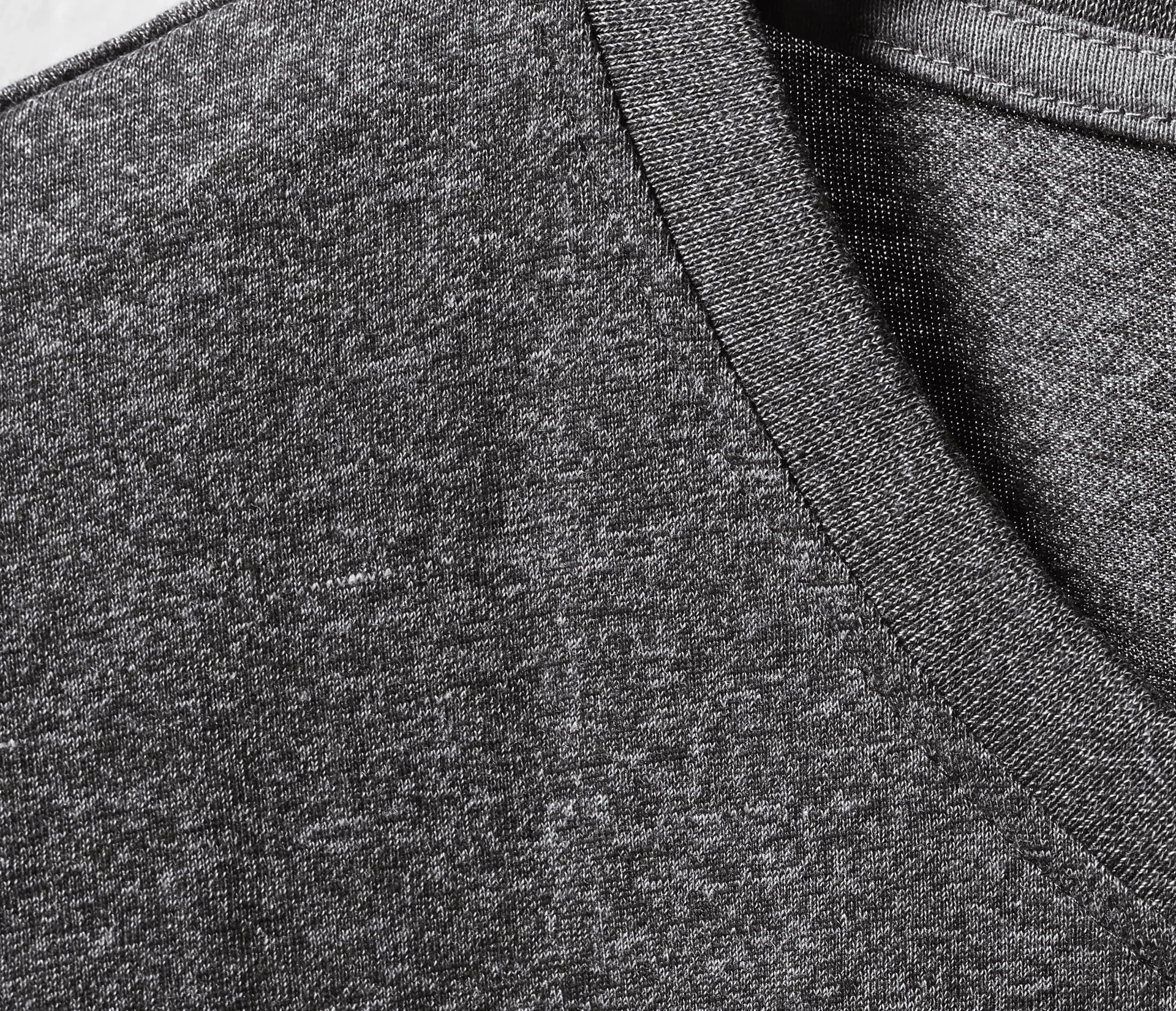 Shirt mit V Ausschnitt, Farbe anthrazit/melange, Gr.M - 1