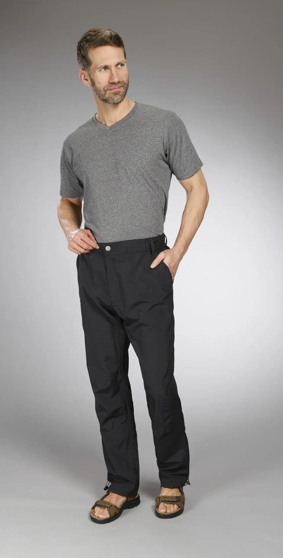 Shirt mit V Ausschnitt, Farbe anthrazit/melange, Gr.M - 4
