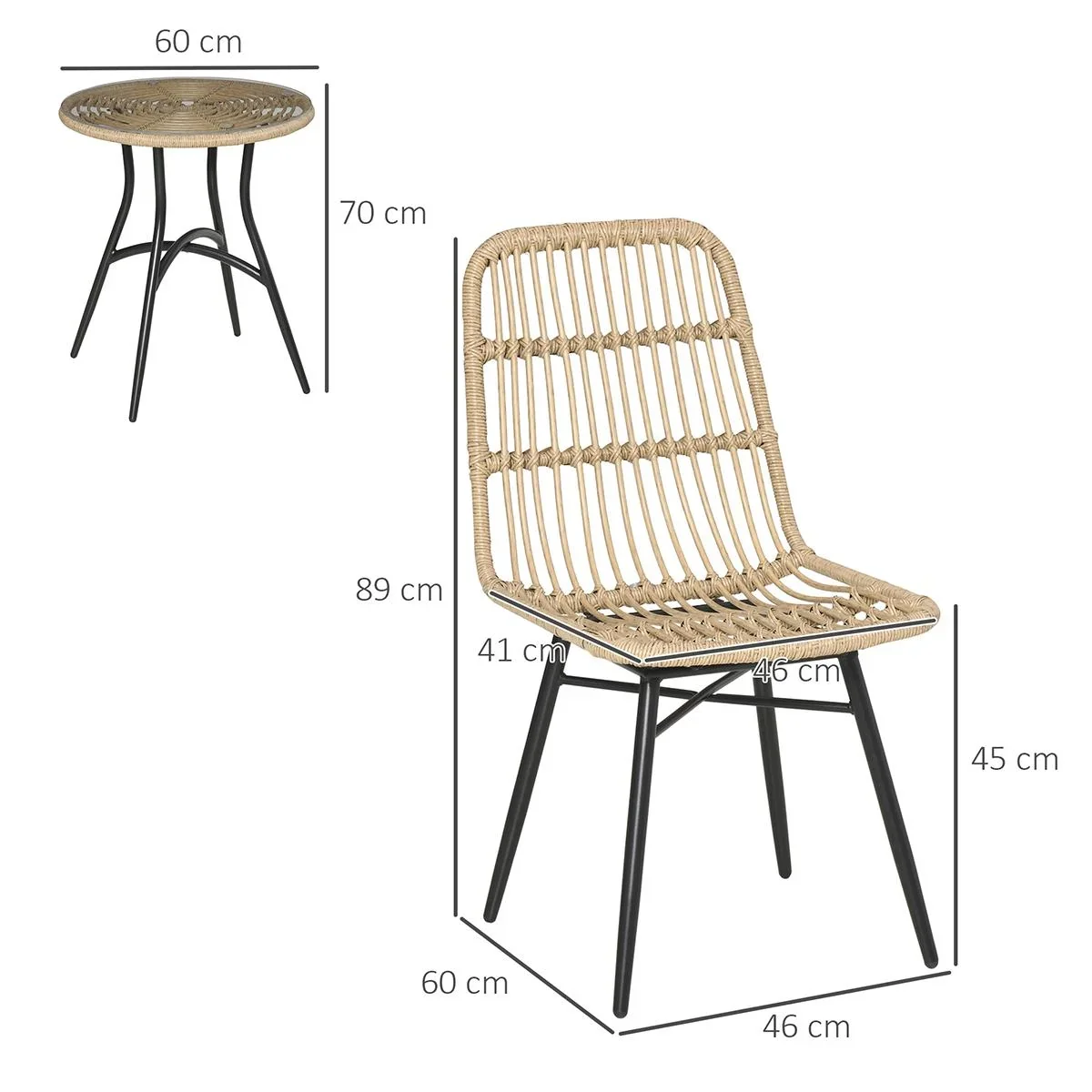 5-tlg. Gartenmöbel-Set aus PE-Rattan - 2