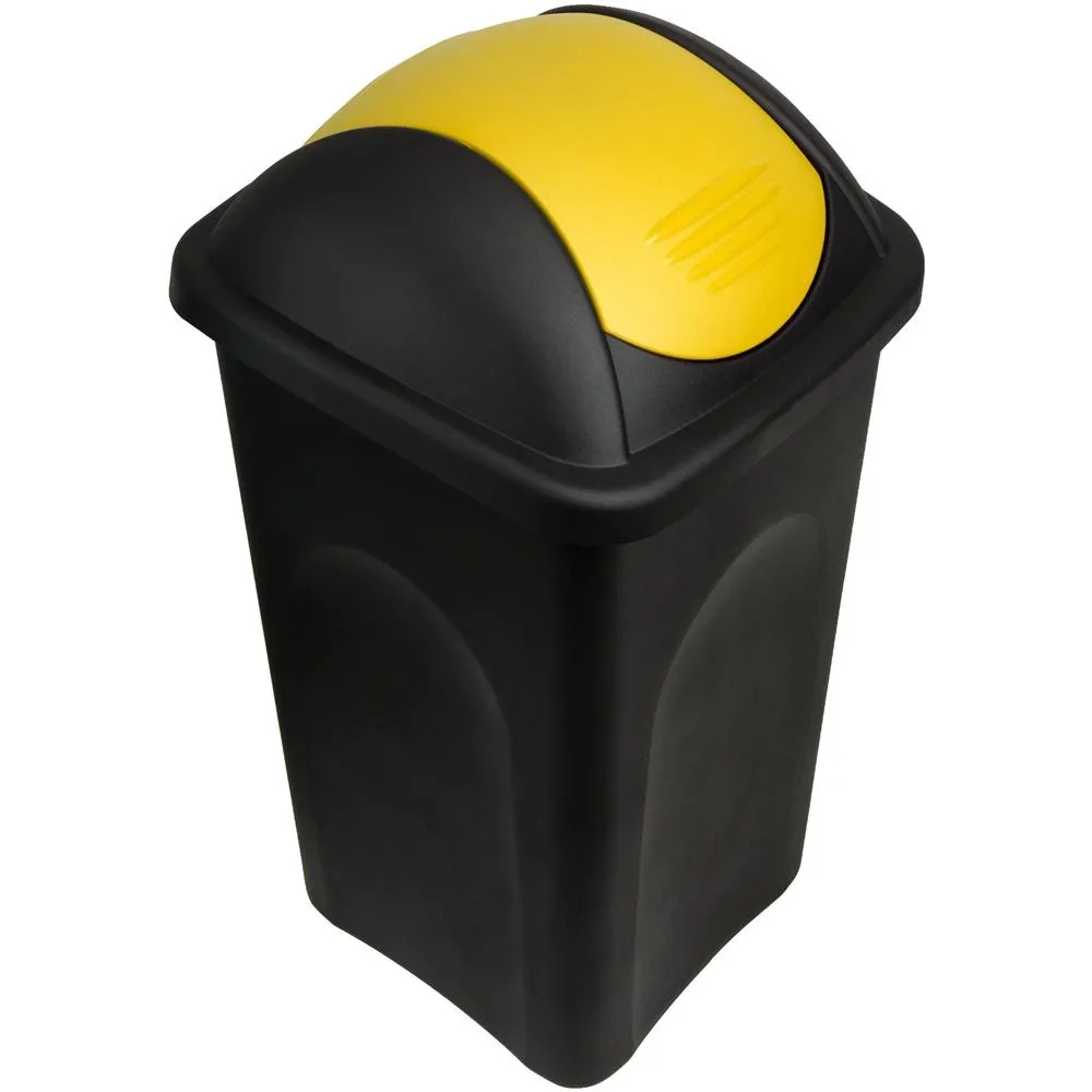 Abfallbehälter schwarz/gelb 60 Liter - 1