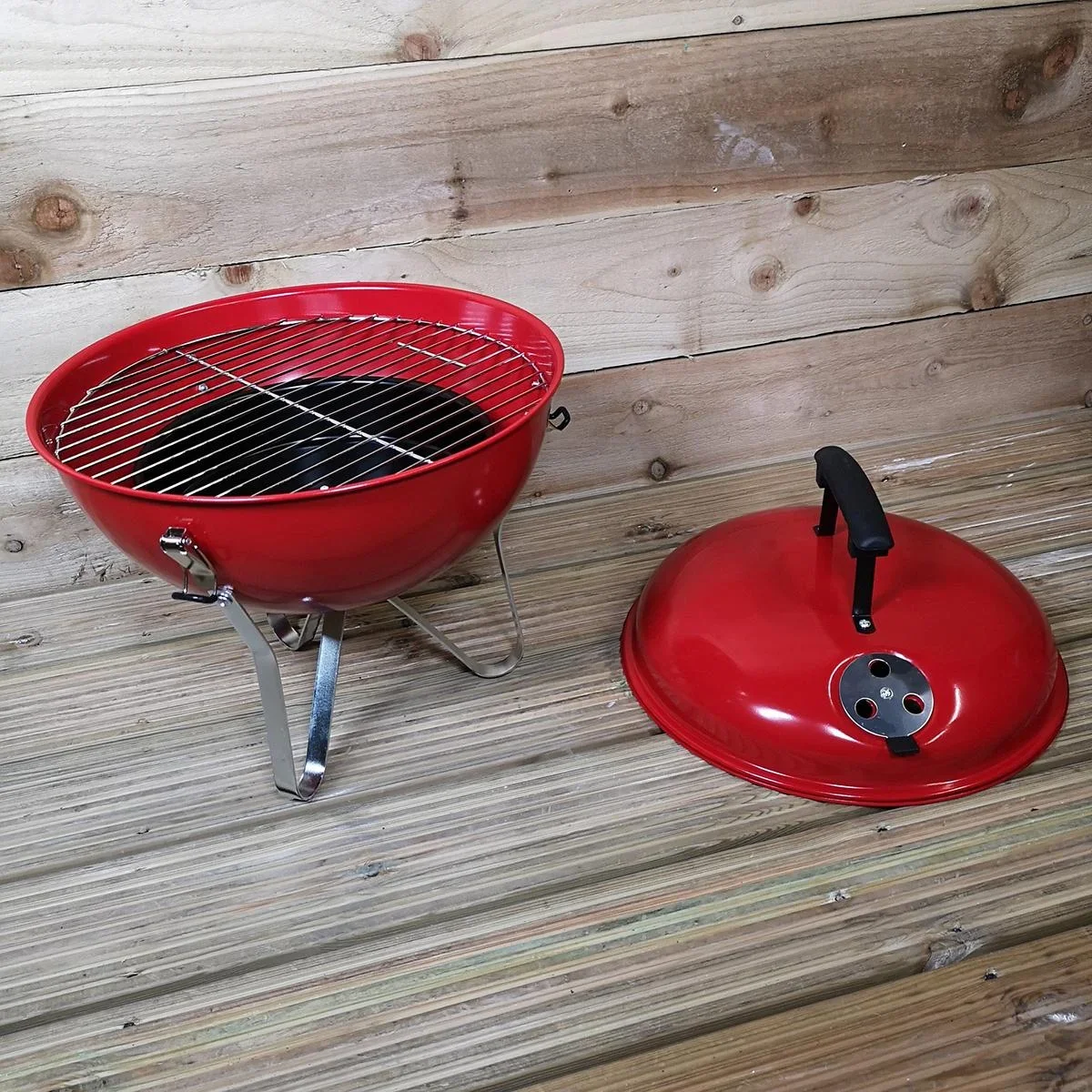Wilderness Holzkohlegrill Kugelform - Rot - 1