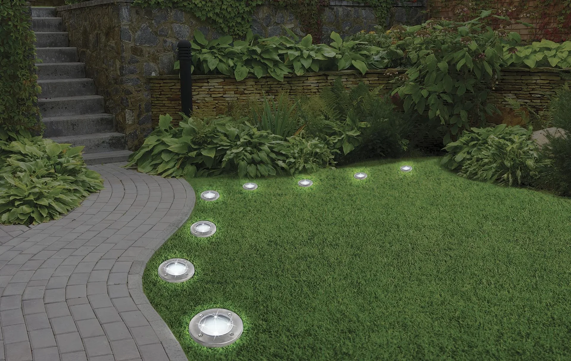 LED Solarleuchte Disk Lights - 8 Stück - 8