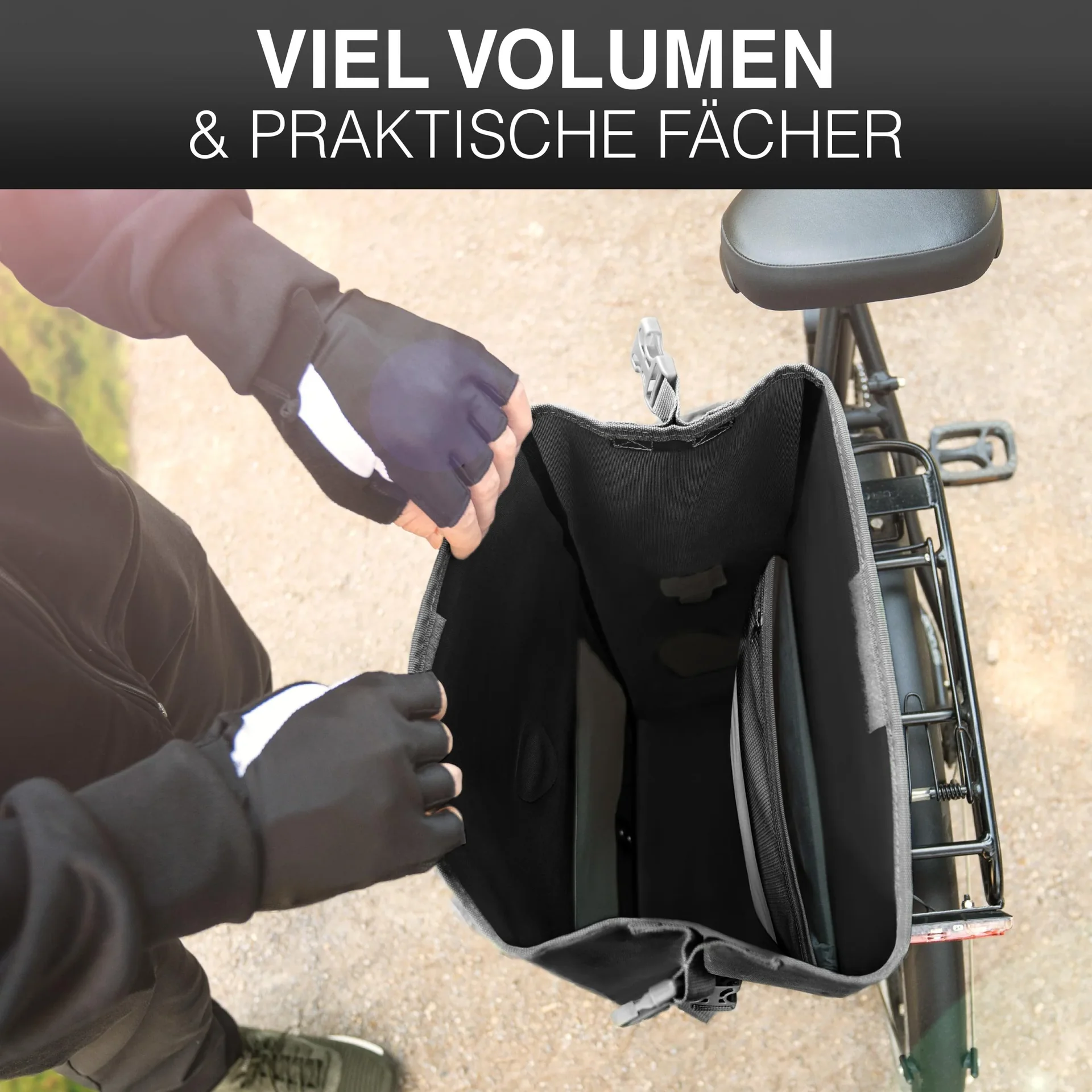 ValkOcean Gepäckträgertasche, Schwarz - 7