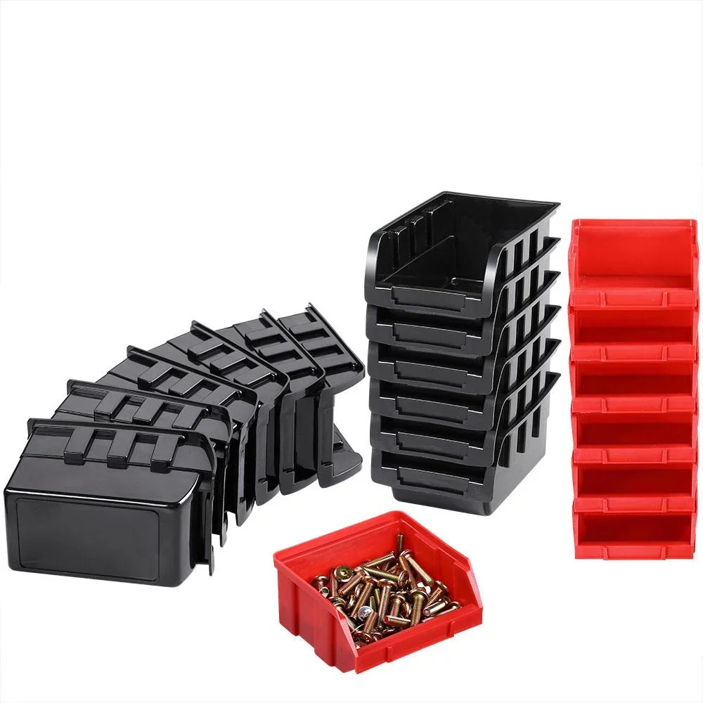 Werkzeugwand mit Stapelboxen 32 Stück - 2 Wandplatten 32x38x2 cm - 1