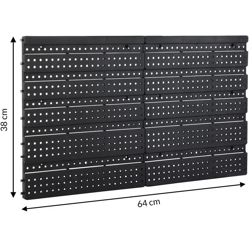Werkzeugwand mit Stapelboxen 32 Stück - 2 Wandplatten 32x38x2 cm - 2