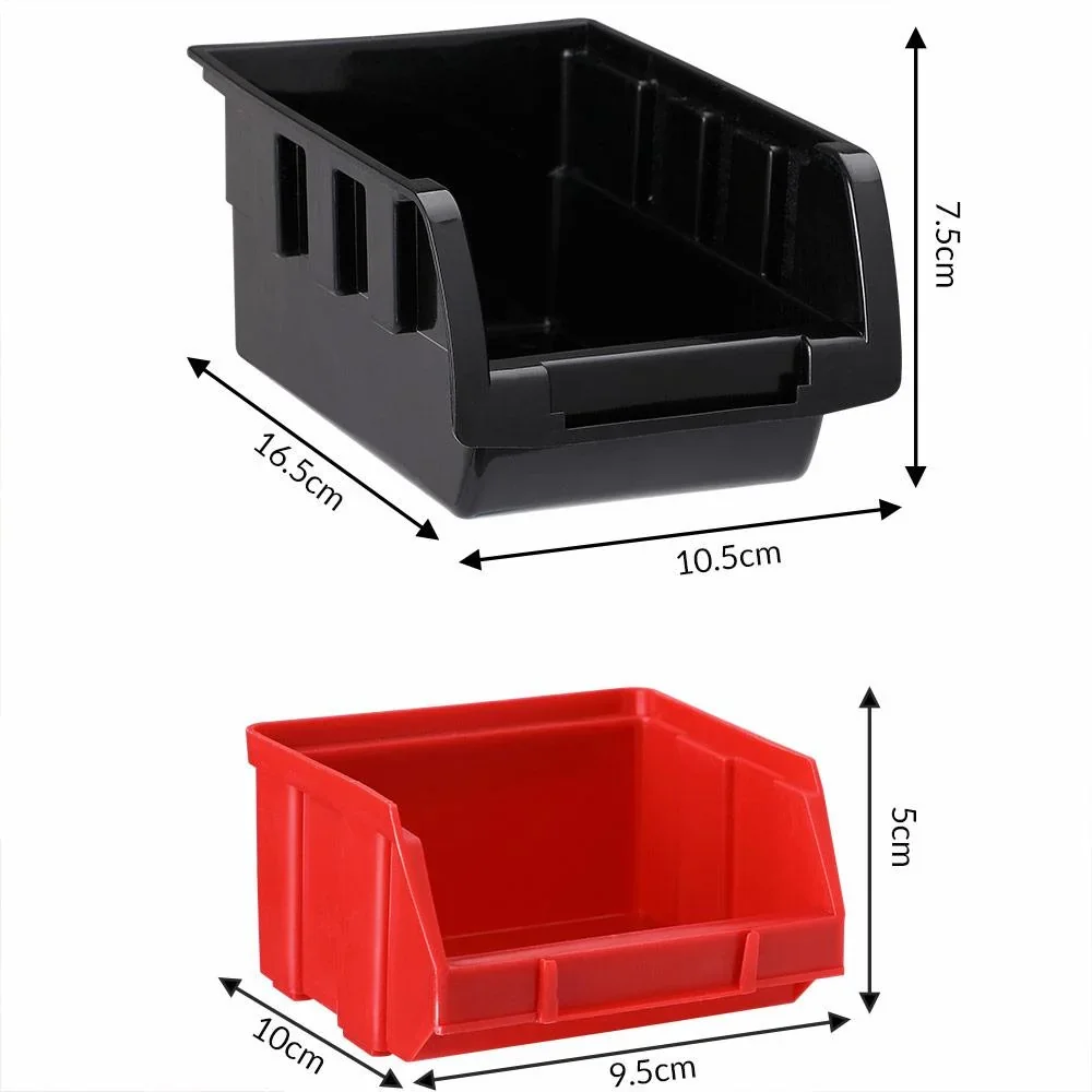 Werkzeugwand mit Stapelboxen 32 Stück - 2 Wandplatten 32x38x2 cm - 5