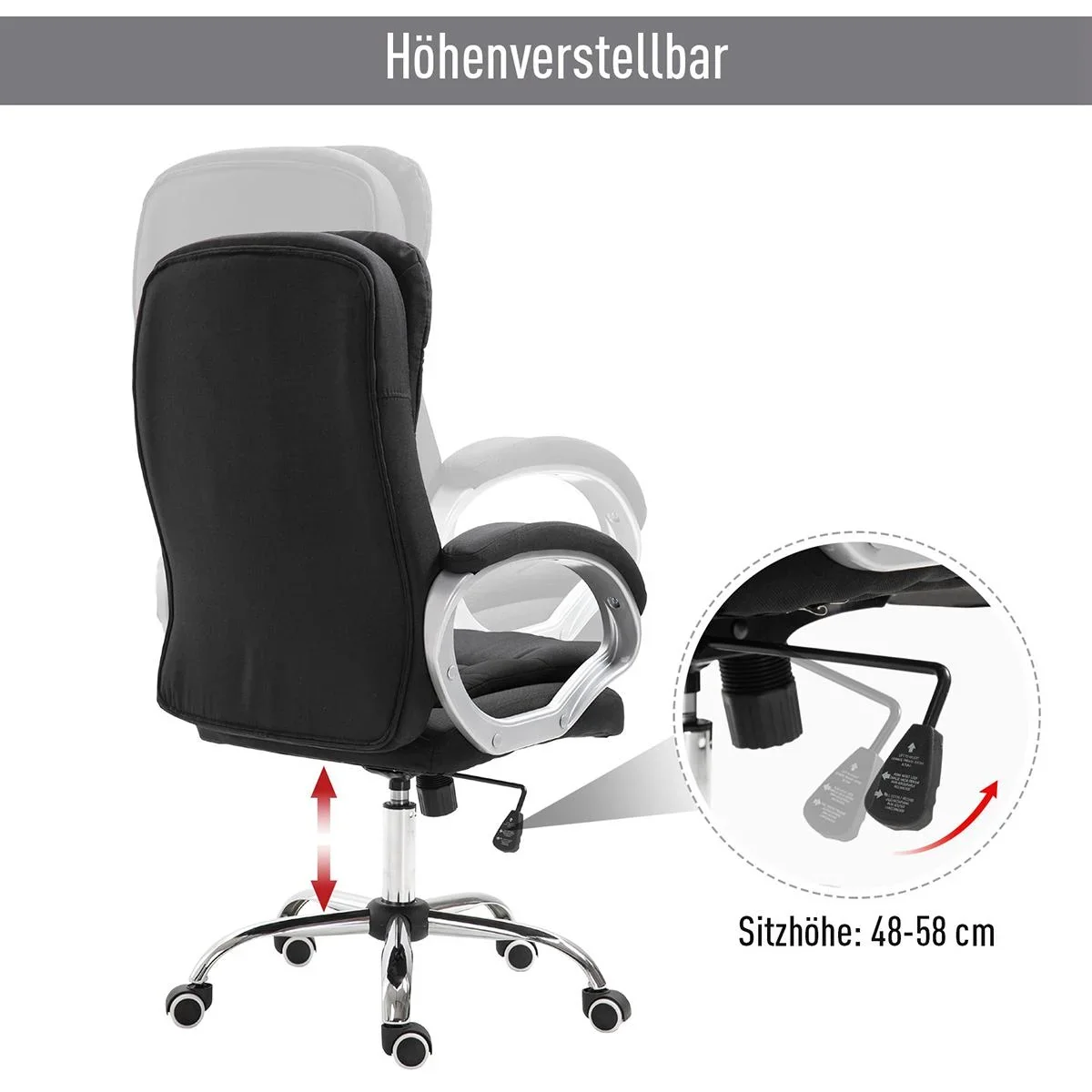 Bürostuhl mit hoher Rückenlehne - 4