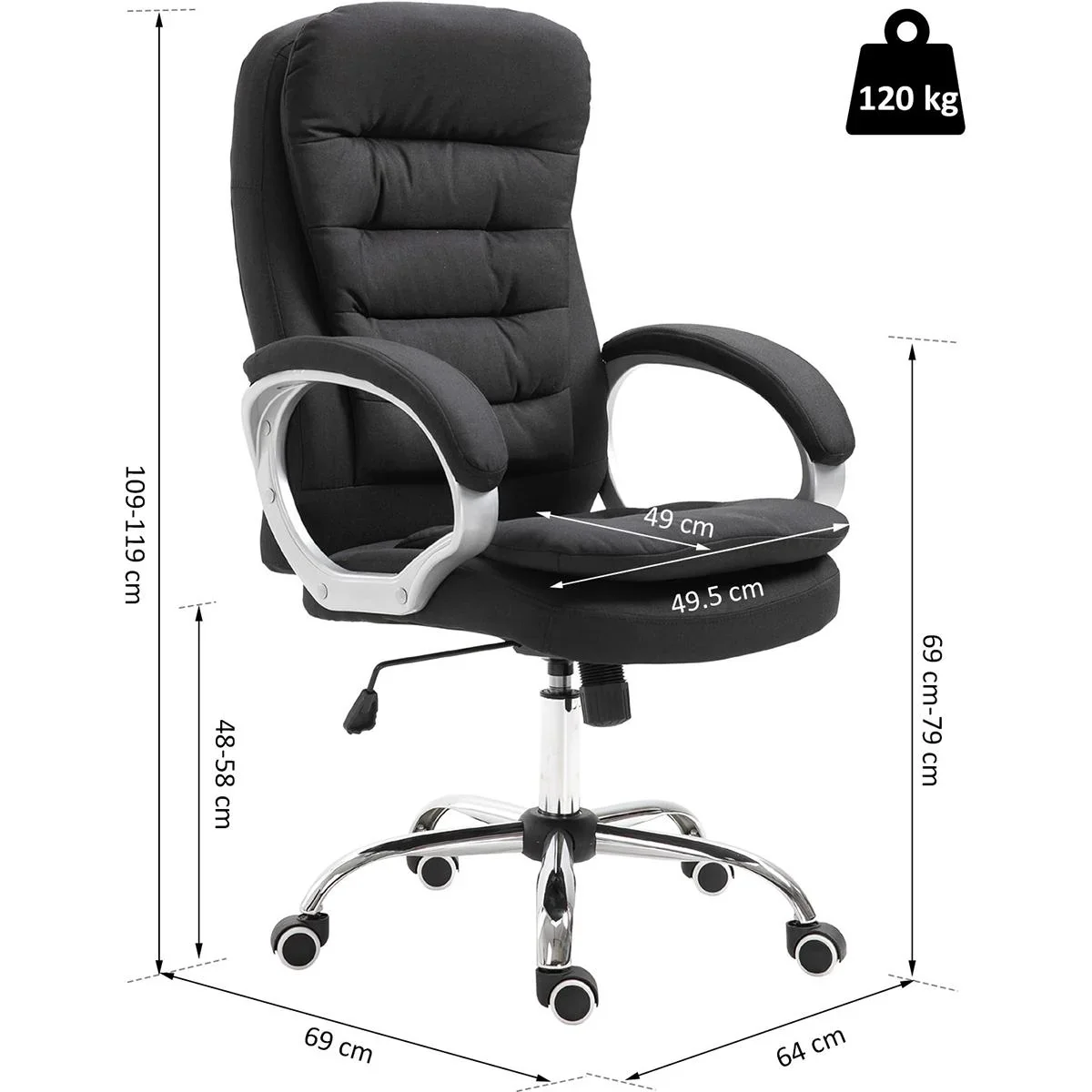 Bürostuhl mit hoher Rückenlehne - 6