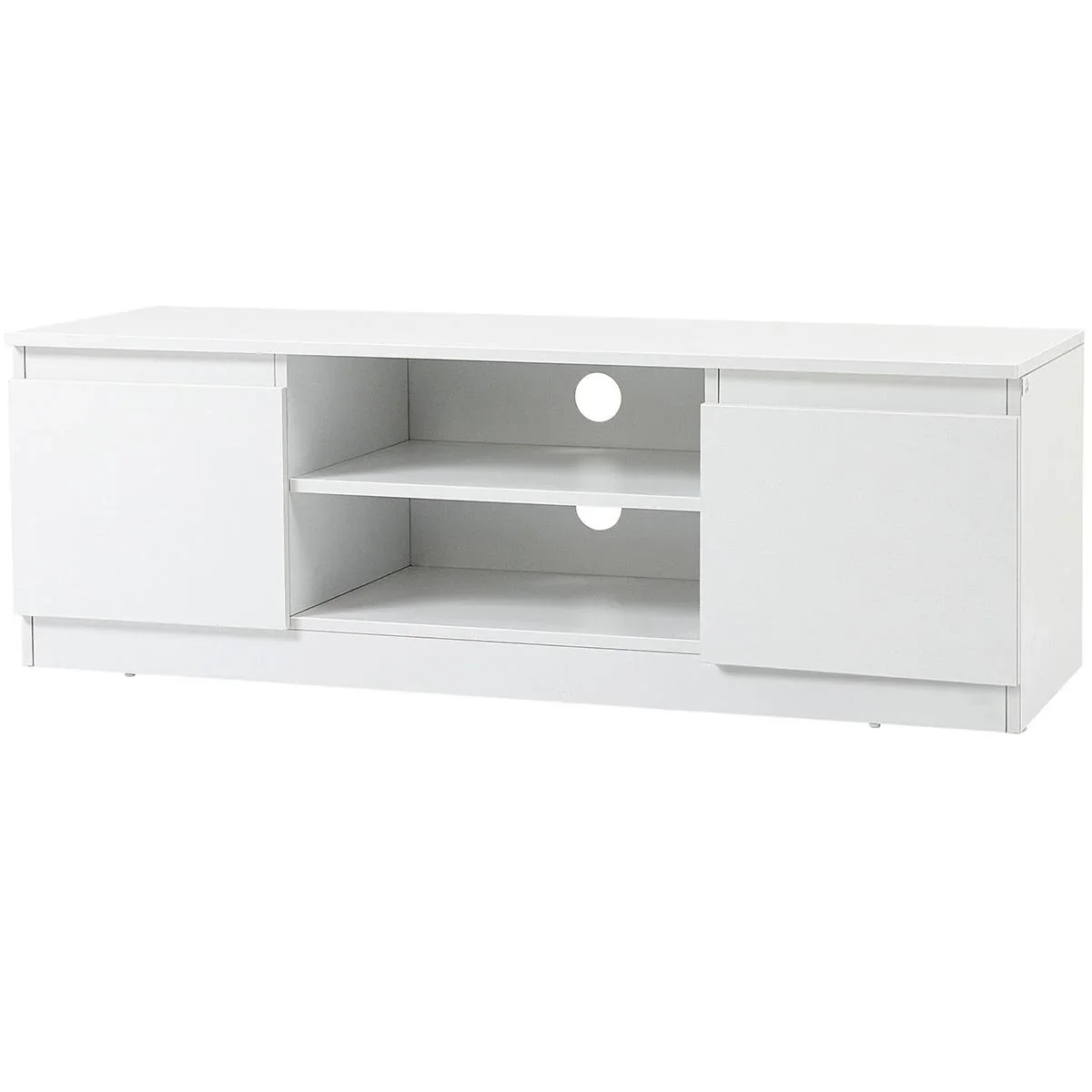 Moderner TV-Schrank mit 2 Fachböden & 2 Schränken, weiß, 120 x 39,5 x 40 cm - 3
