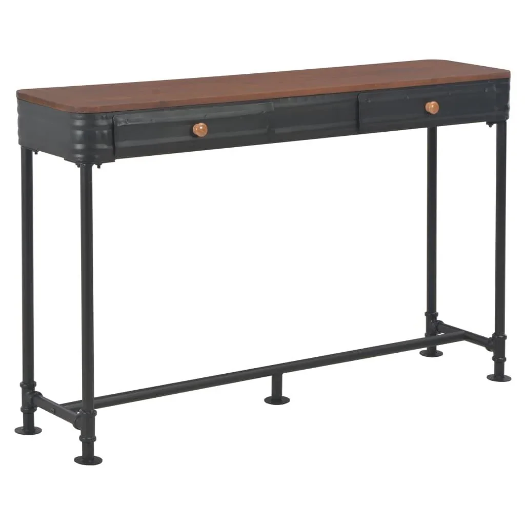 Wandtisch mit 2 Schubladen 120x30x75 cm Kiefer massiv - 0