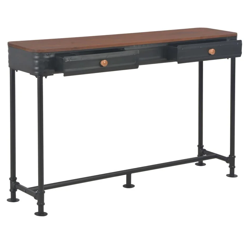 Wandtisch mit 2 Schubladen 120x30x75 cm Kiefer massiv - 2