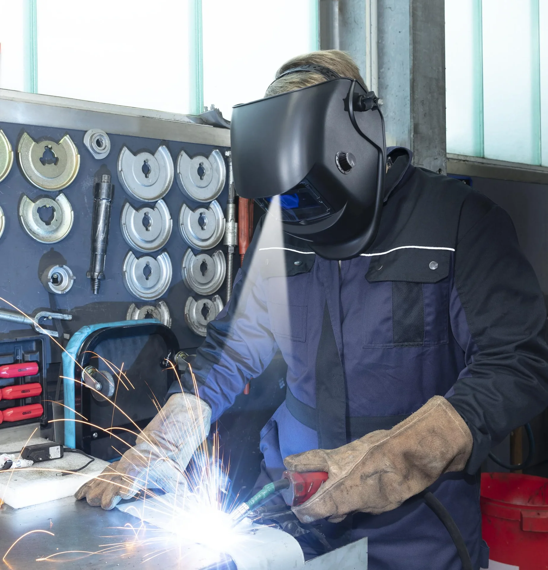 Automatik Schweißhelm mit Zusatz LED - 1
