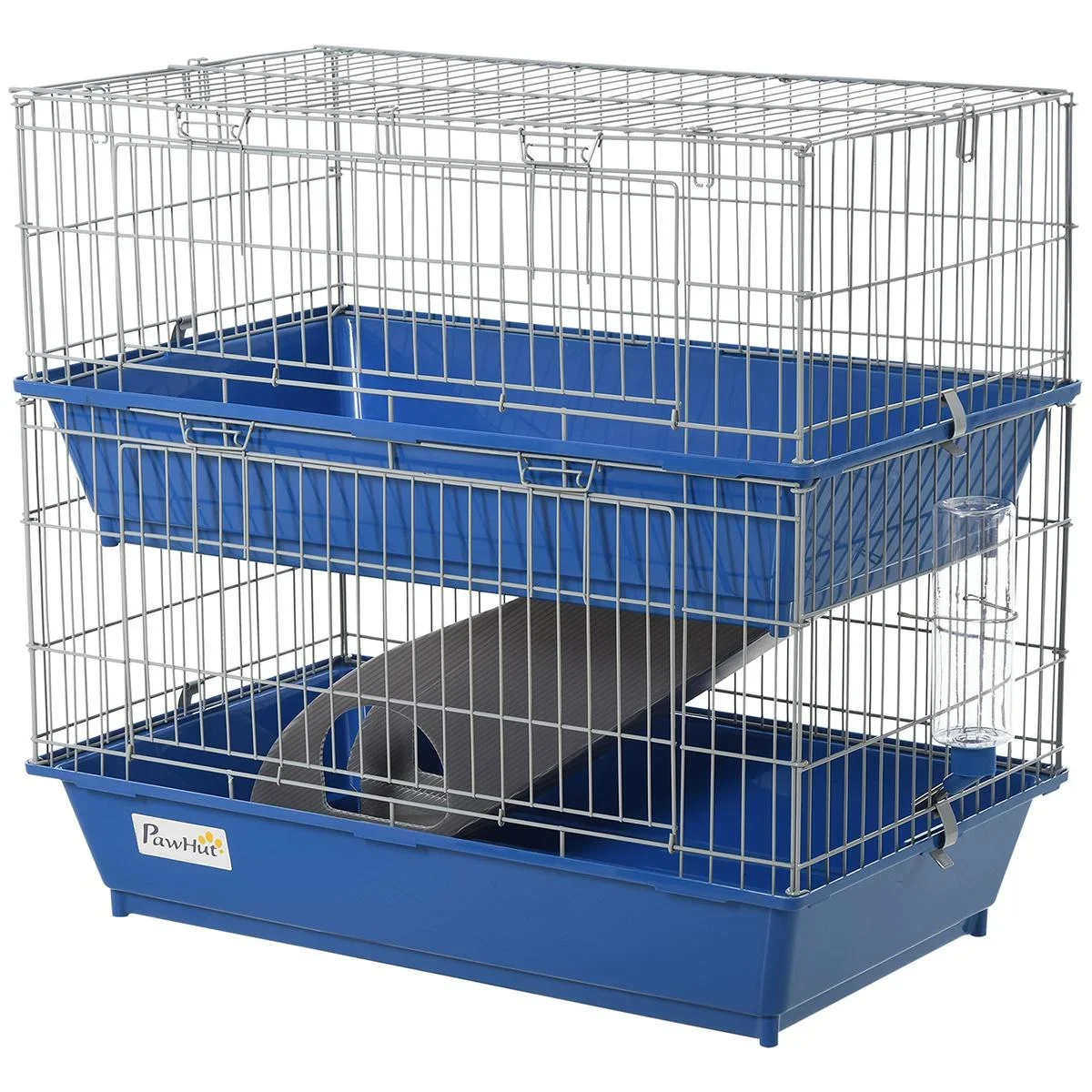 Kleintierkäfig 2-stöckig blau/grau - 1