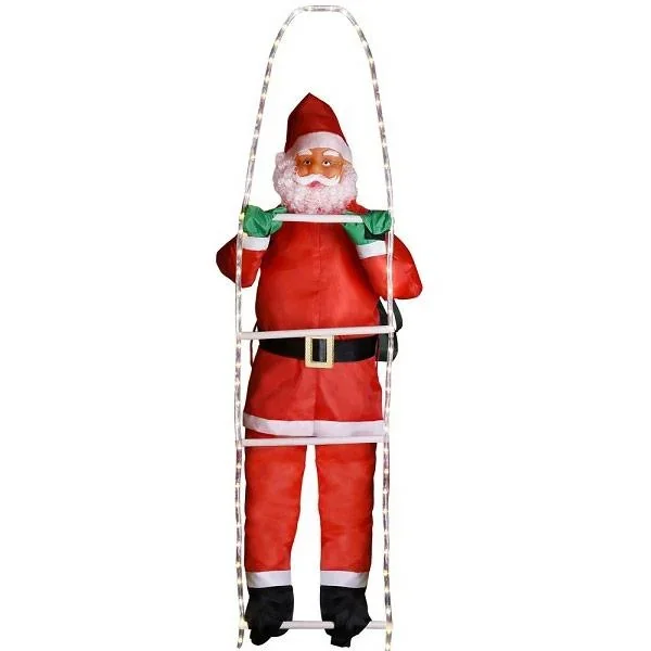 Weihnachtsmann auf Leiter 90cm mit Beleuchtung - 2