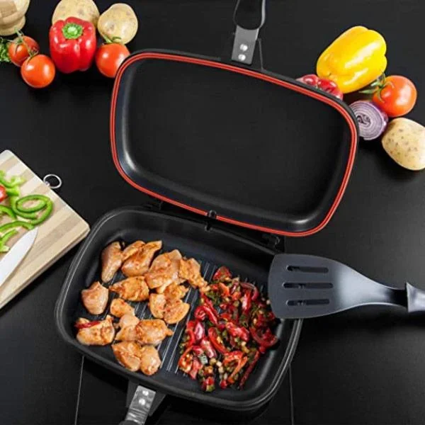 Doppelpfanne / Grillpfanne - 32 cm - g - 1