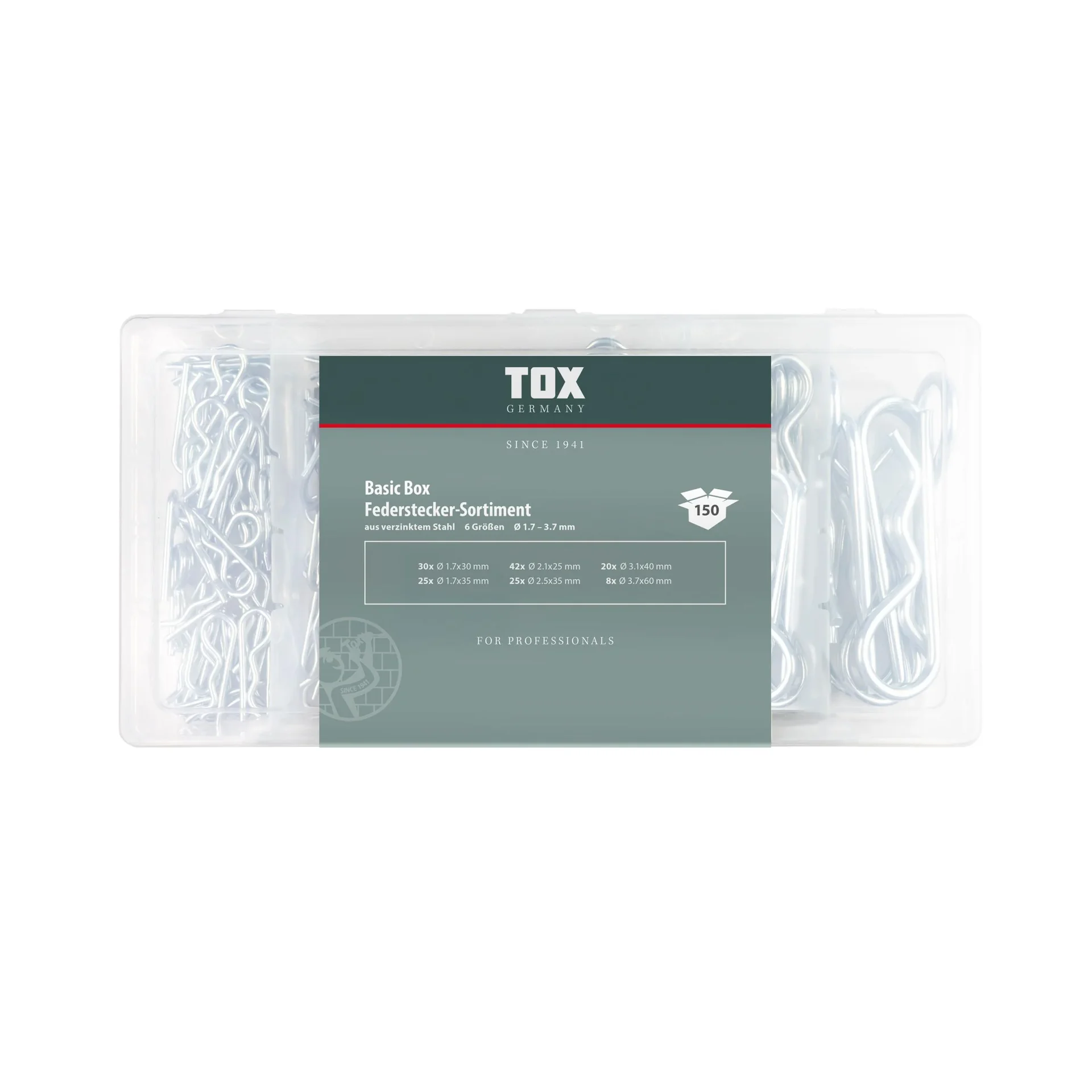 Federstecker - Sortiment Basic Box 150-teilig - 2