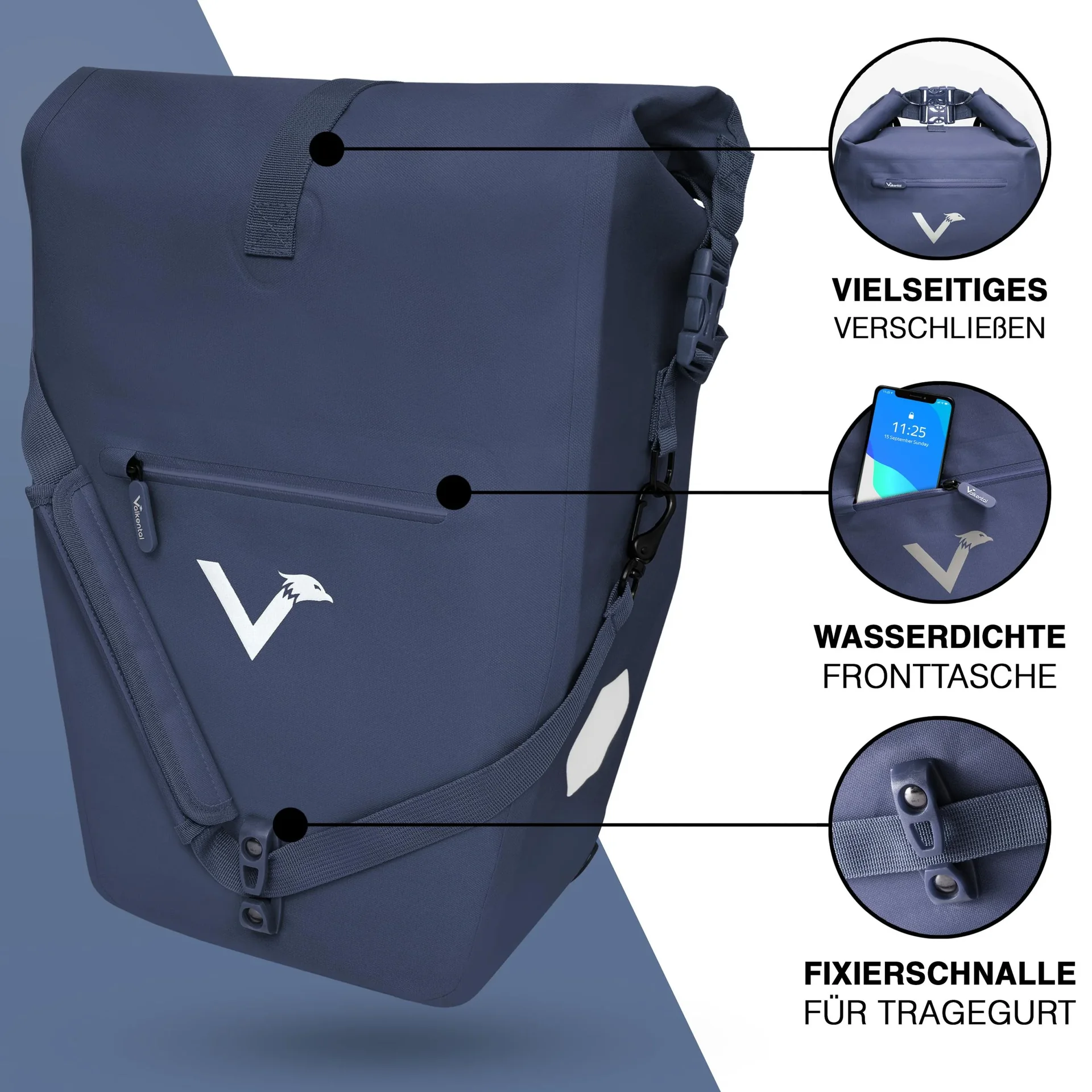 ValkOcean Gepäckträgertasche, Blau - 4