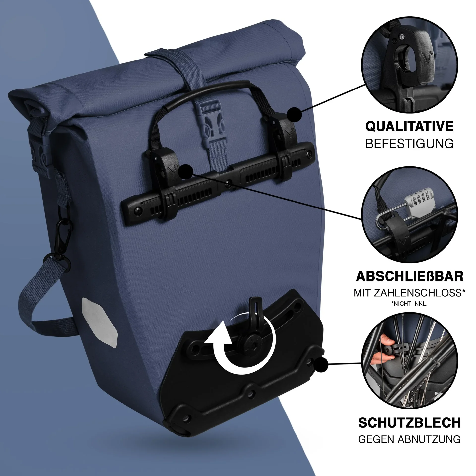 ValkOcean Gepäckträgertasche, Blau - 6