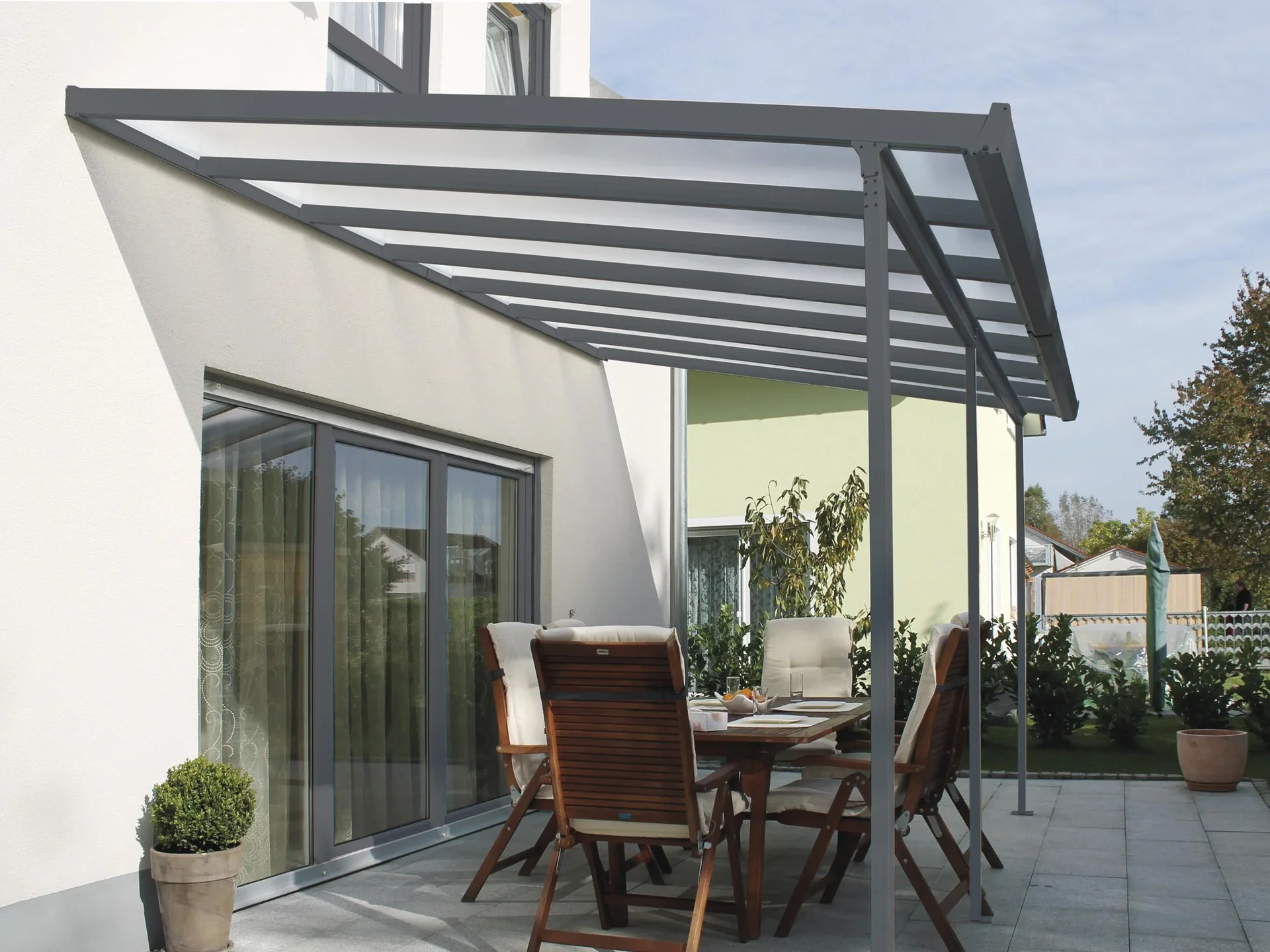 Terrassendach Bausatz, Farbe anthrazit, 5460 x 3060 mm - 10