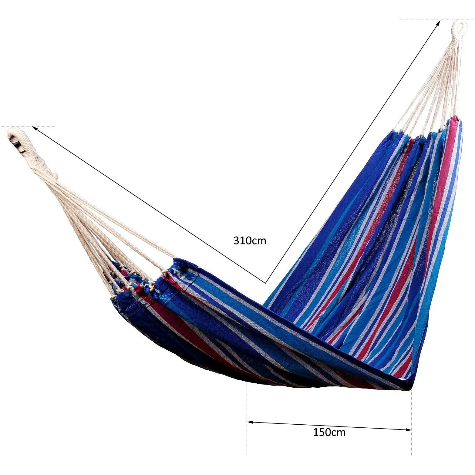 Mehrpersonen Hängematte 210x150cm Familien 210kg blau-rot - 0