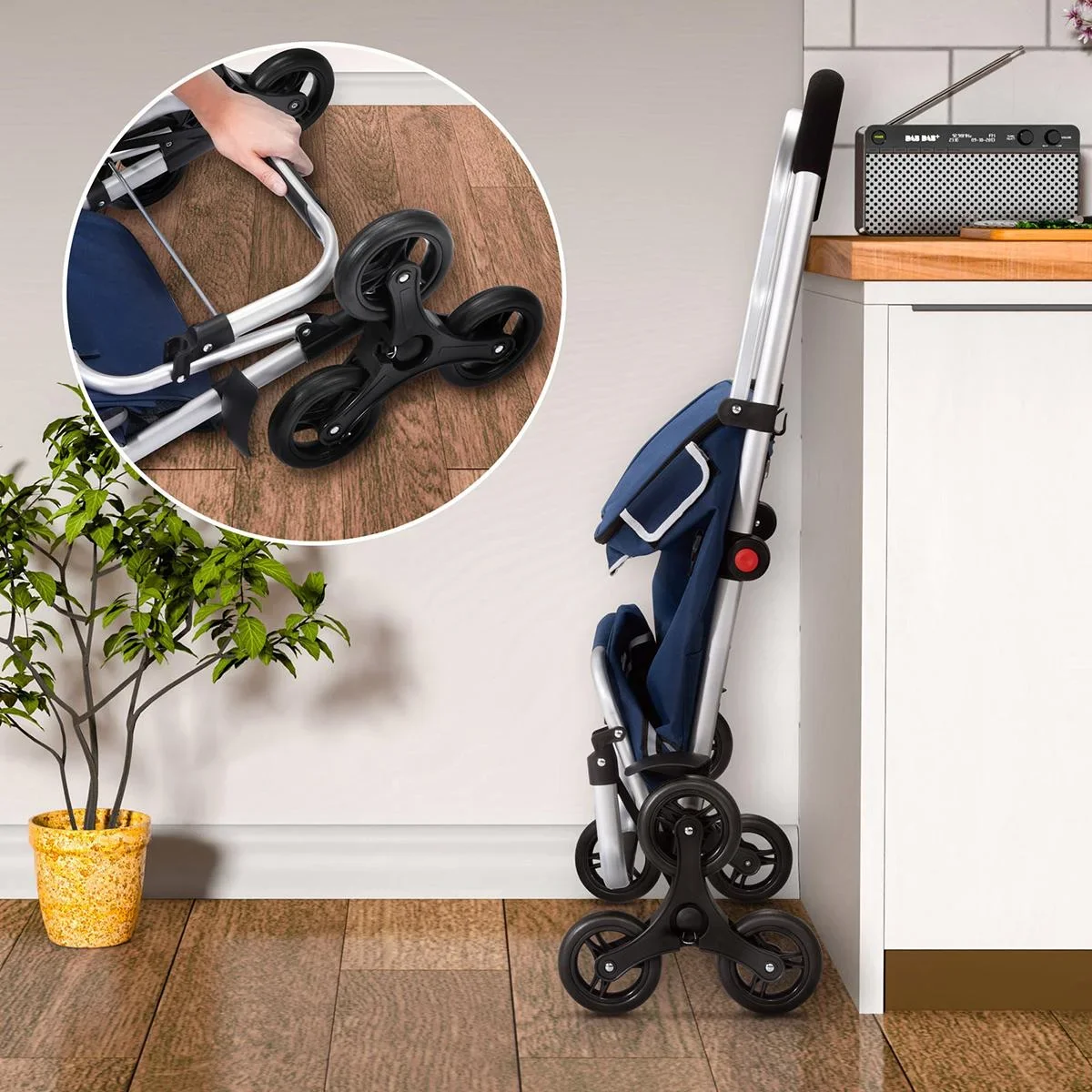 Einkaufswagen - Treppensteiger - geeignet für die Treppe - blau - 3