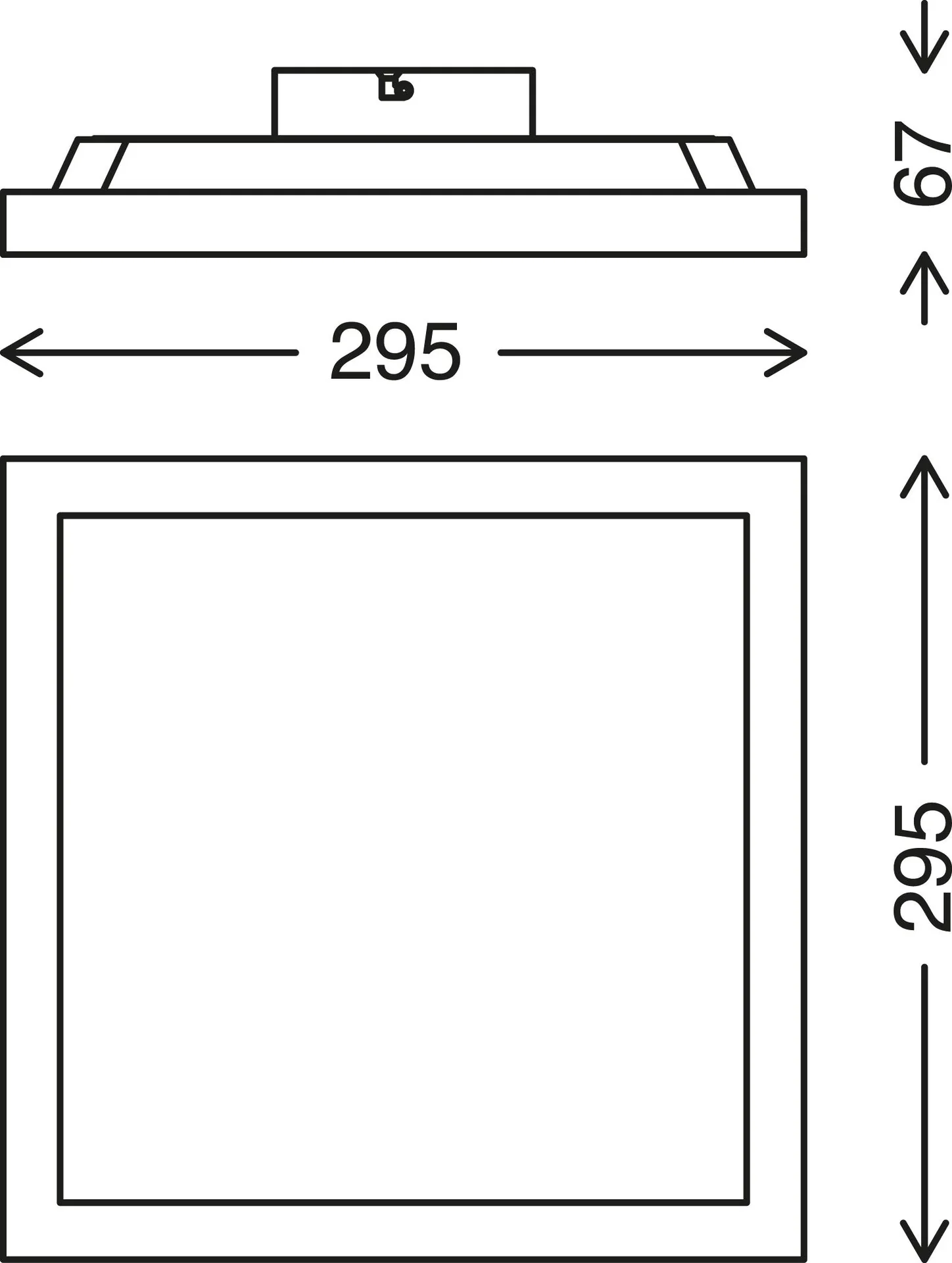 LED Deckenleuchte, viereckig, 29,5 cm, CCT, 18 Watt, schwarz - 3