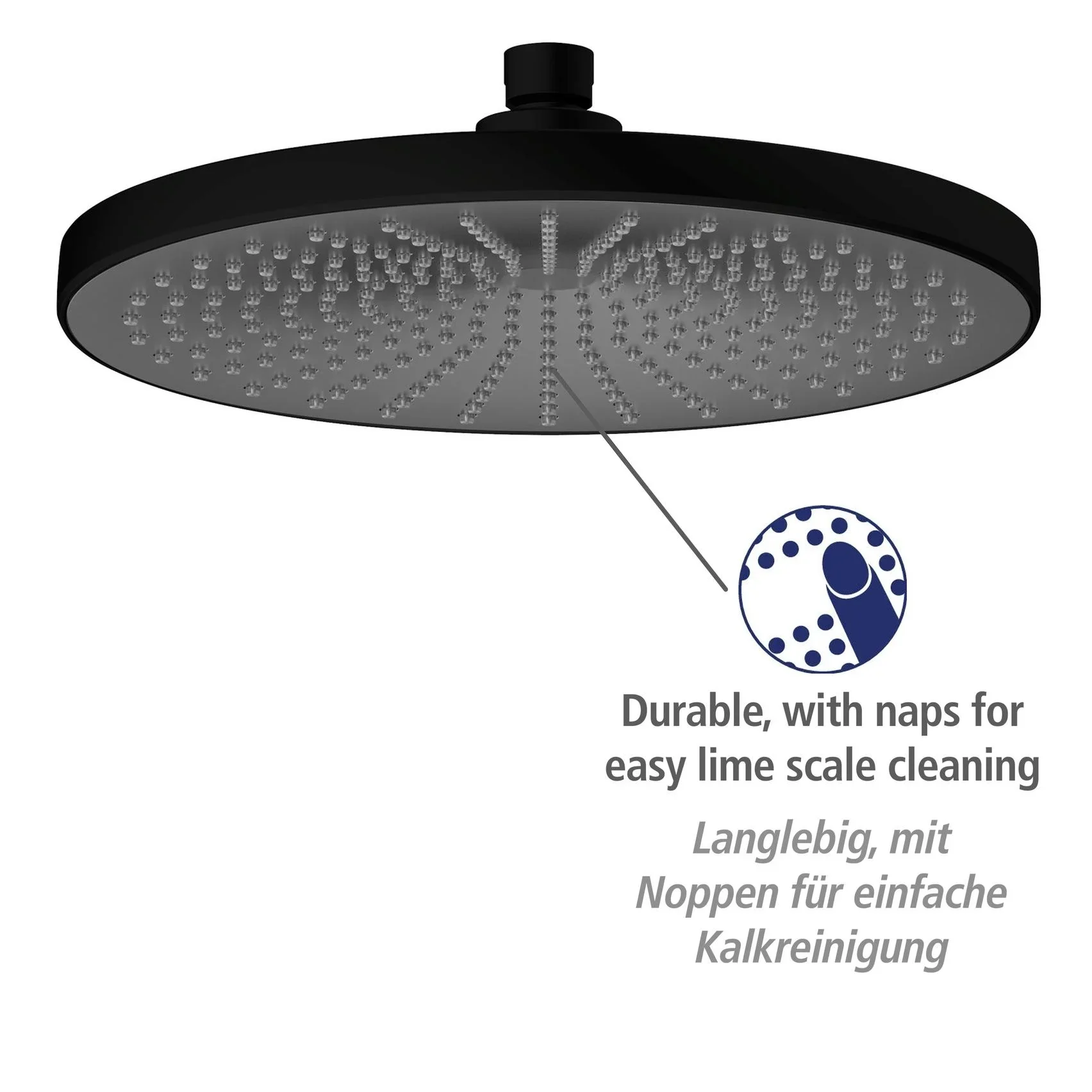 Regenduschkopf Ultimate Shower Schwarz/Grau, Ø 25 cm - 8
