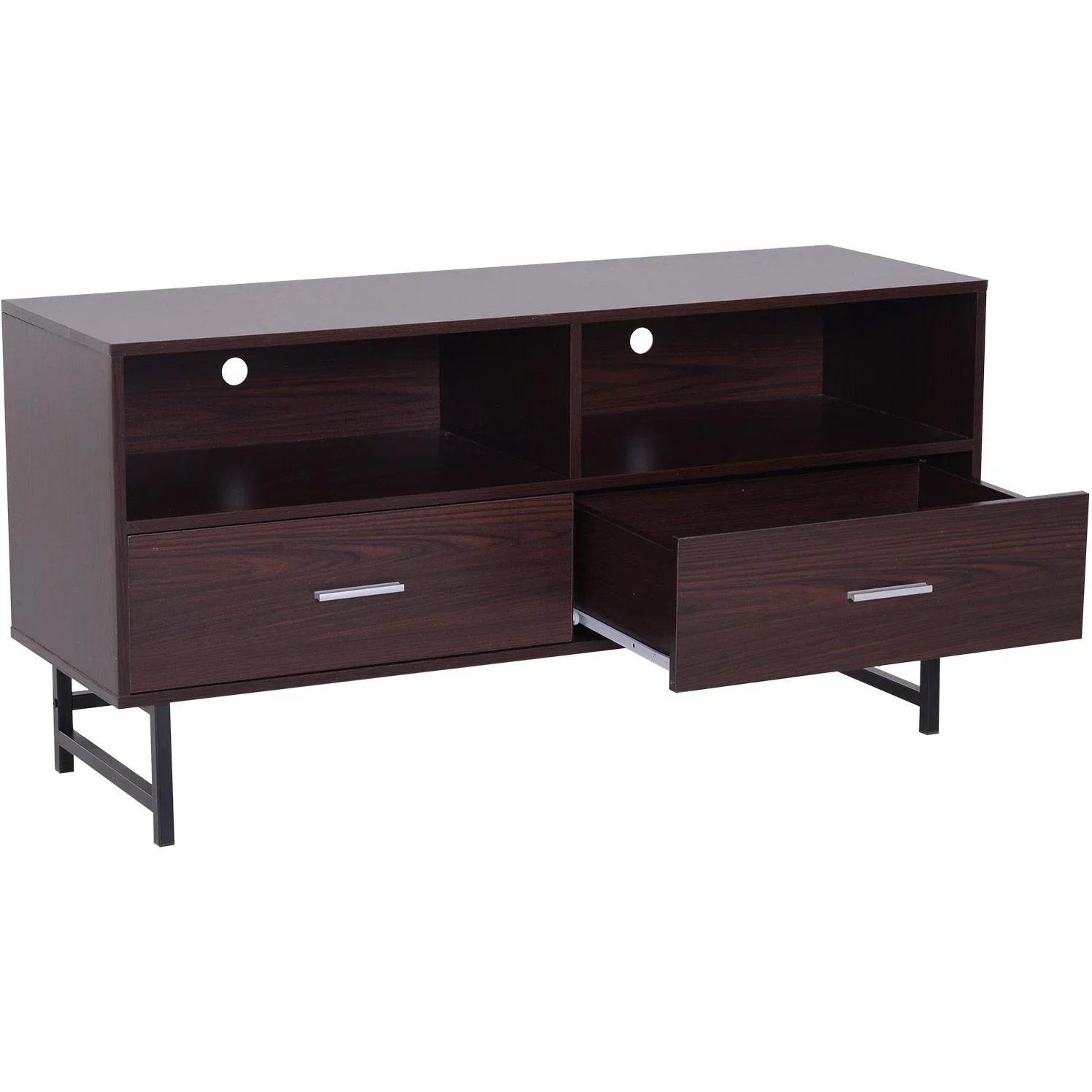 Fernsehtisch TV-kommode Unterschrank 2 x Schublade Holz Dunkelkaffee 120 x 39,5 x 60,5 cm - 5