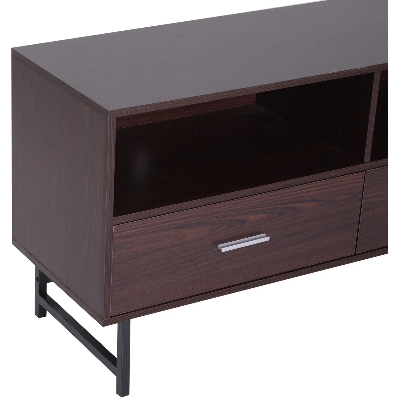 Fernsehtisch TV-kommode Unterschrank 2 x Schublade Holz Dunkelkaffee 120 x 39,5 x 60,5 cm - 6
