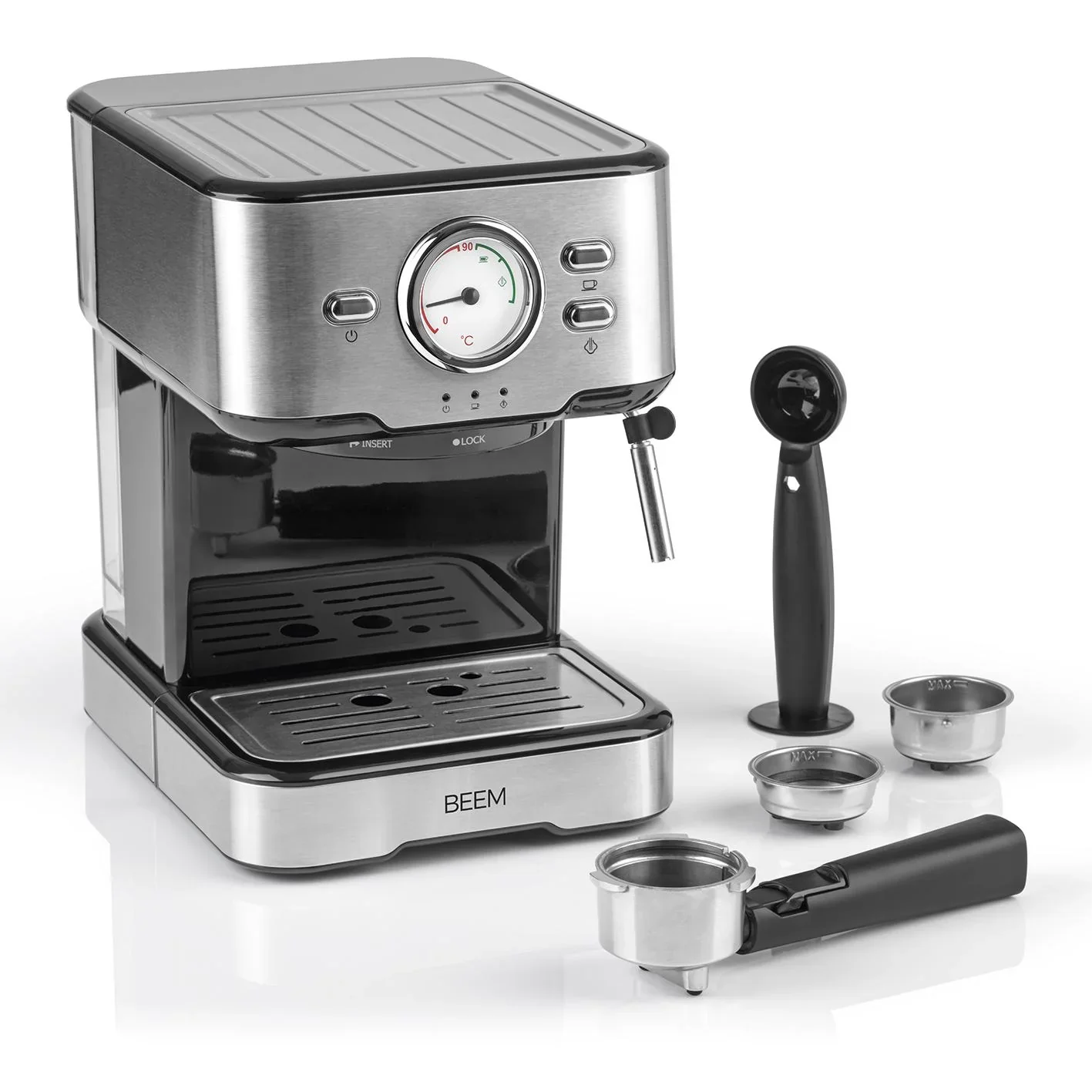 Siebträger-Maschine "Espresso Select", Edelstahl, 1100 Watt, 15 bar - 4