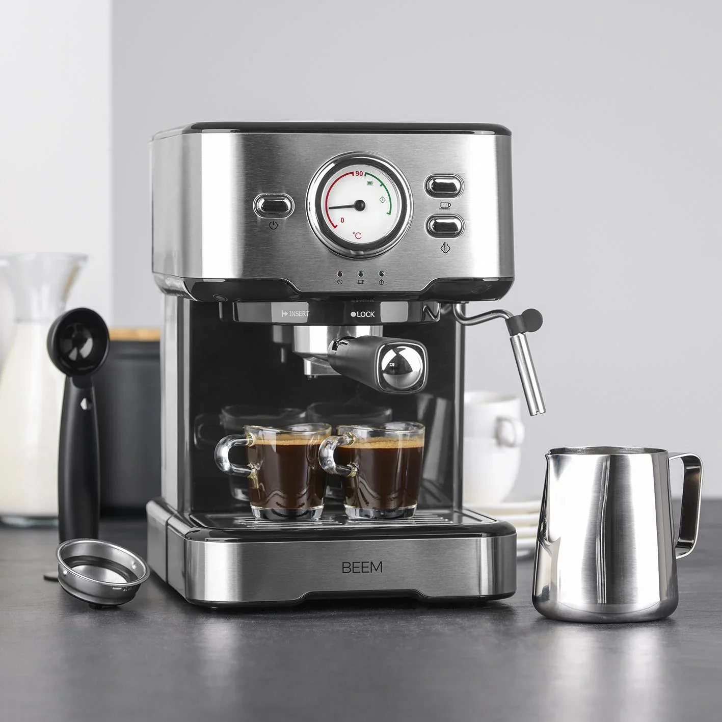 Siebträger-Maschine "Espresso Select", Edelstahl, 1100 Watt, 15 bar - 5