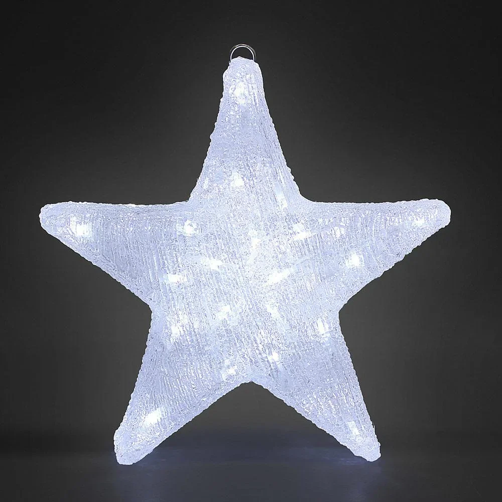 LED-Acryl-Weihnachtsstern | Hellweiß | 30 x 5 x 30 cm | Für den Innen- und Außenbereich - 2