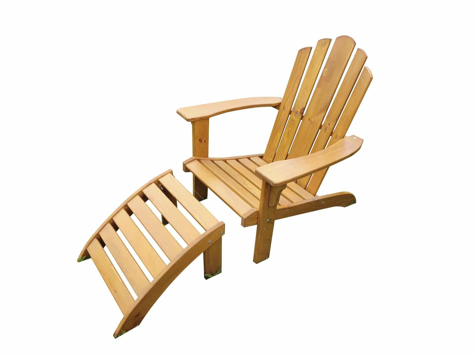 Set Deckchair mit Fußablage, honigbraun - 3