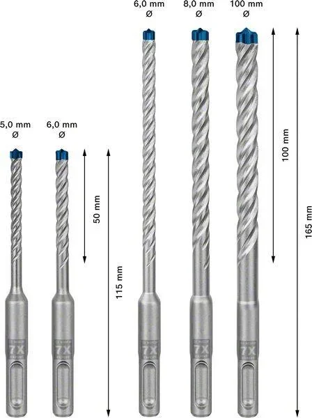 SDS plus-7X 5-teiliges Hammerbohrer- Set EXPERT - 4